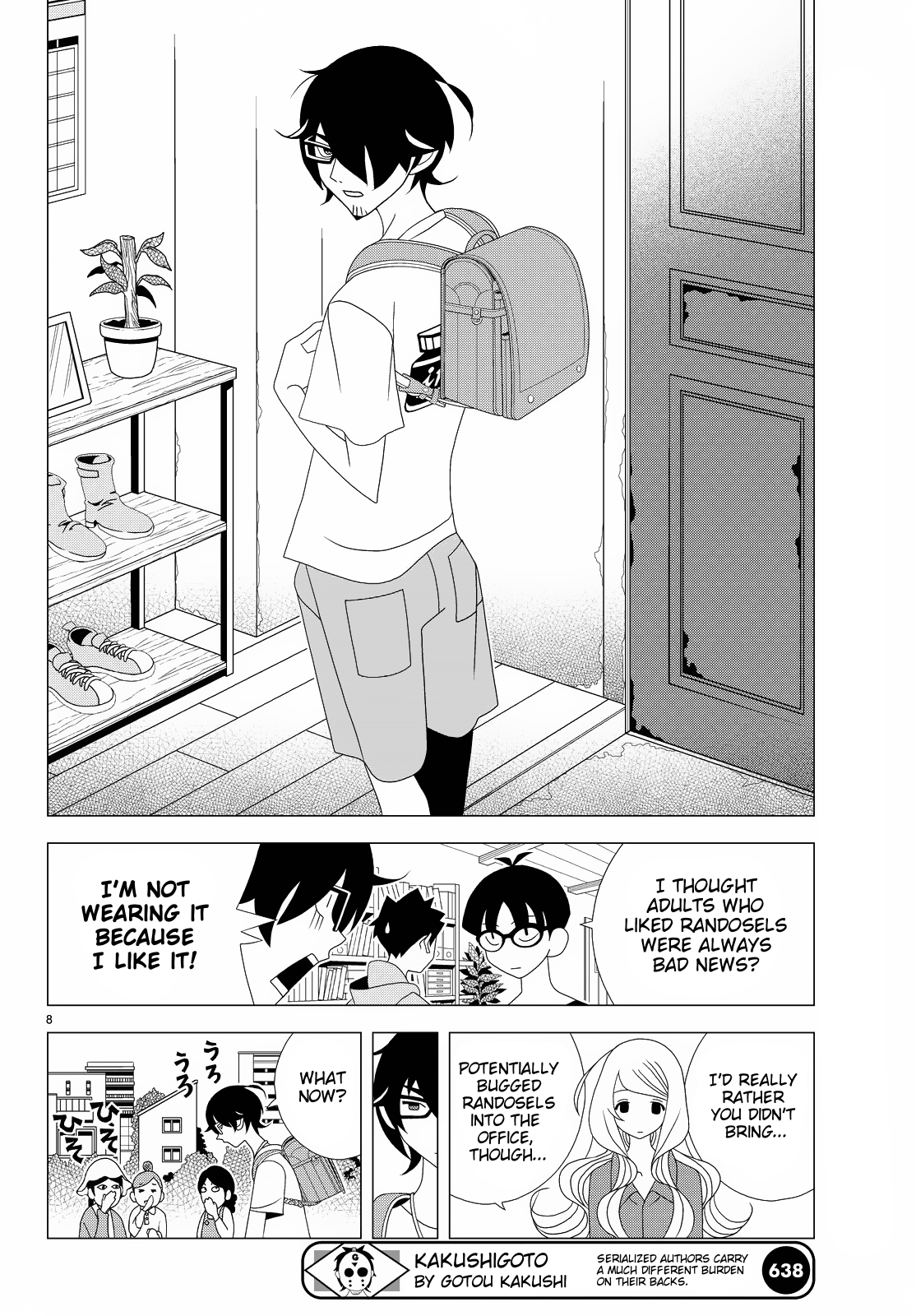 Kakushigoto Chapter 62 page 8 - Chapter 62: School Randosel