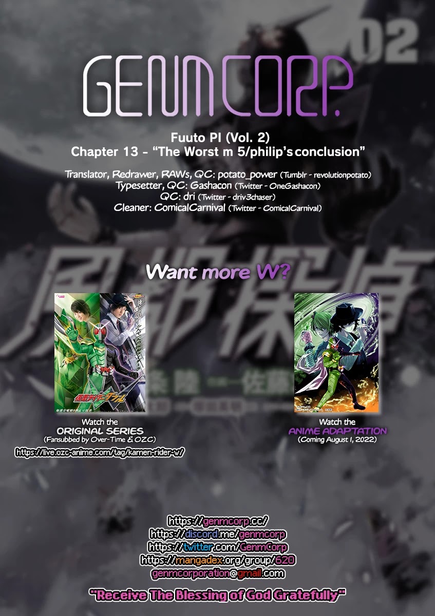 Kamen Rider W: Fuuto Tantei Chapter 13 page 19 - Chapter 13: The Worst m 5/Philip's Conclusion