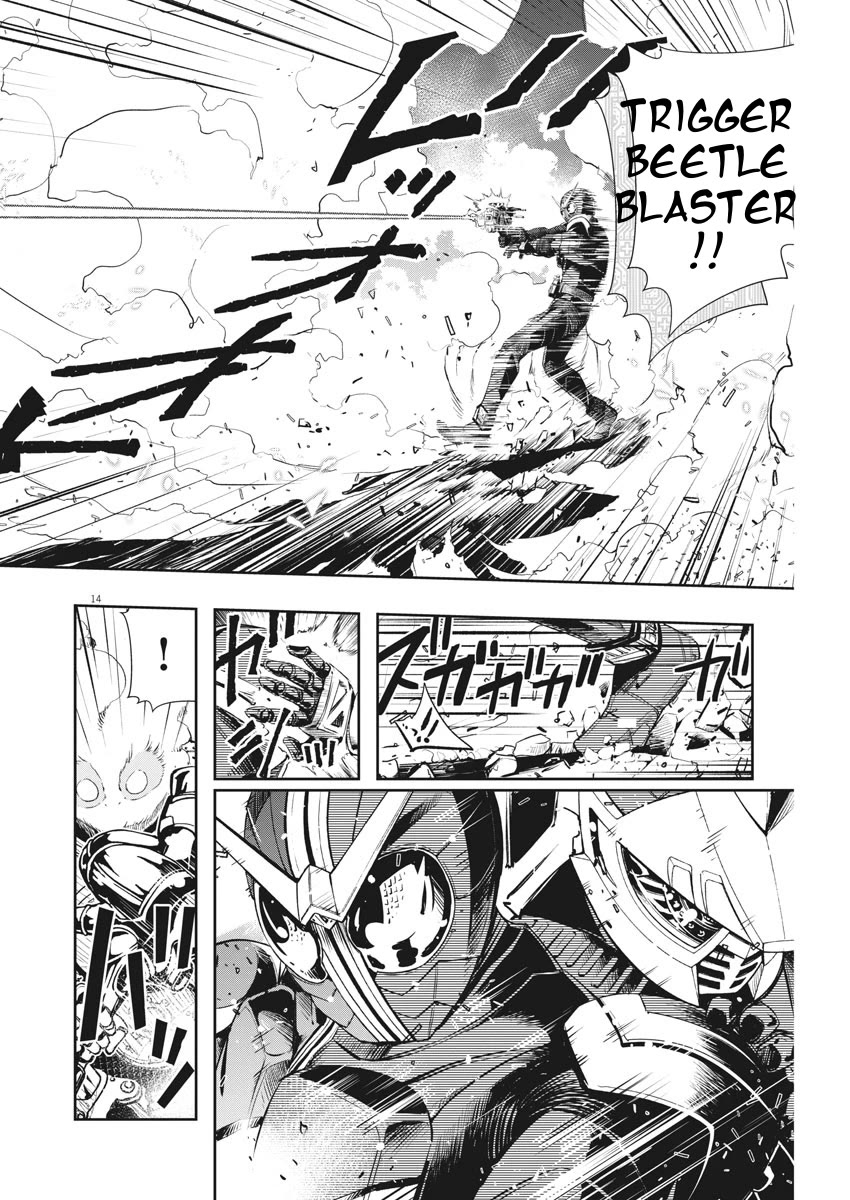 Kamen Rider W: Fuuto Tantei Chapter 41 page 14 - Chapter 41: Superhuman r, Part 4/Hot vs. Superhot