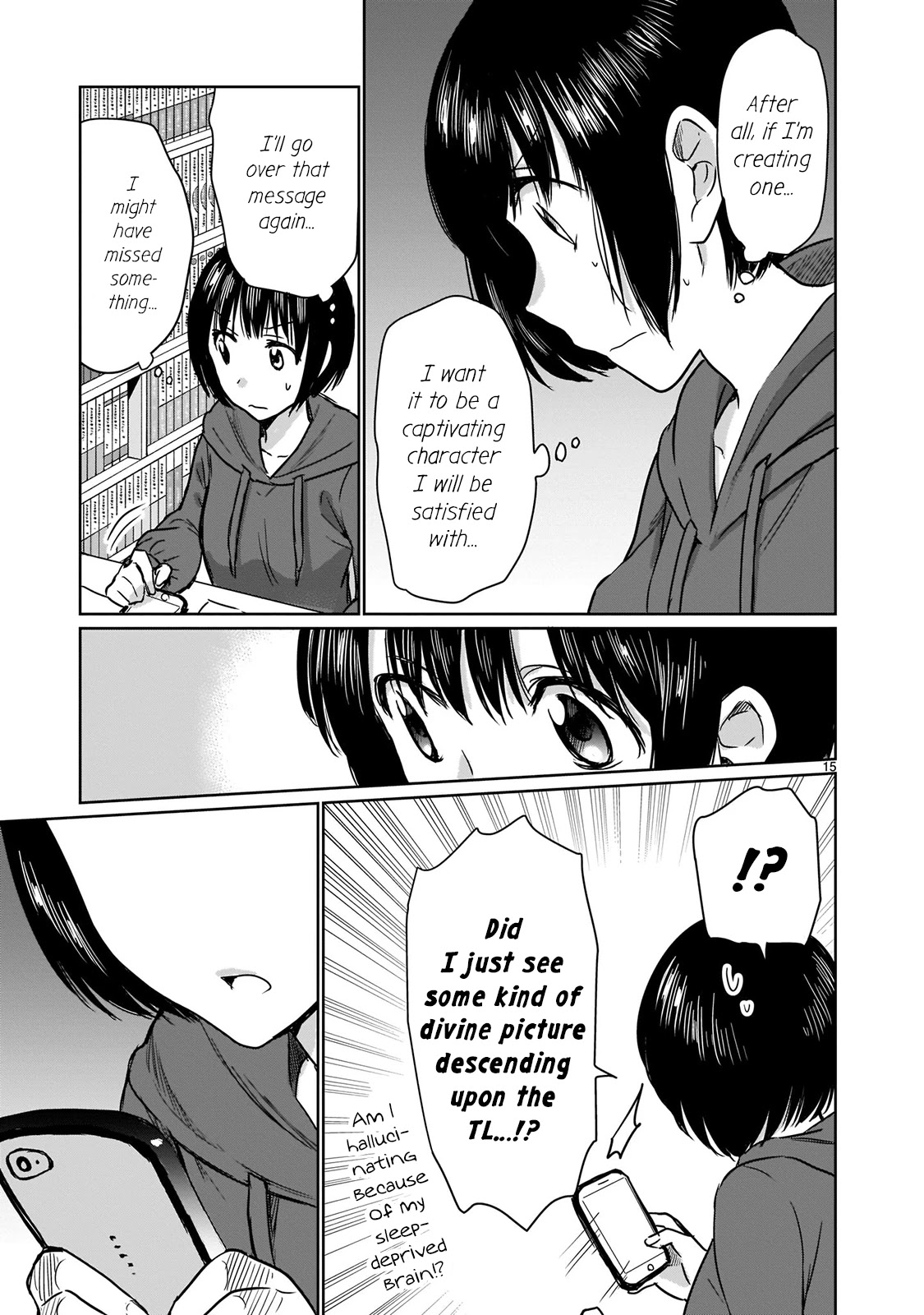 Kami eshi JK to OL fujoshi Chapter 13 page 15 - Chapter 13: Godly artists are... Too amazing...