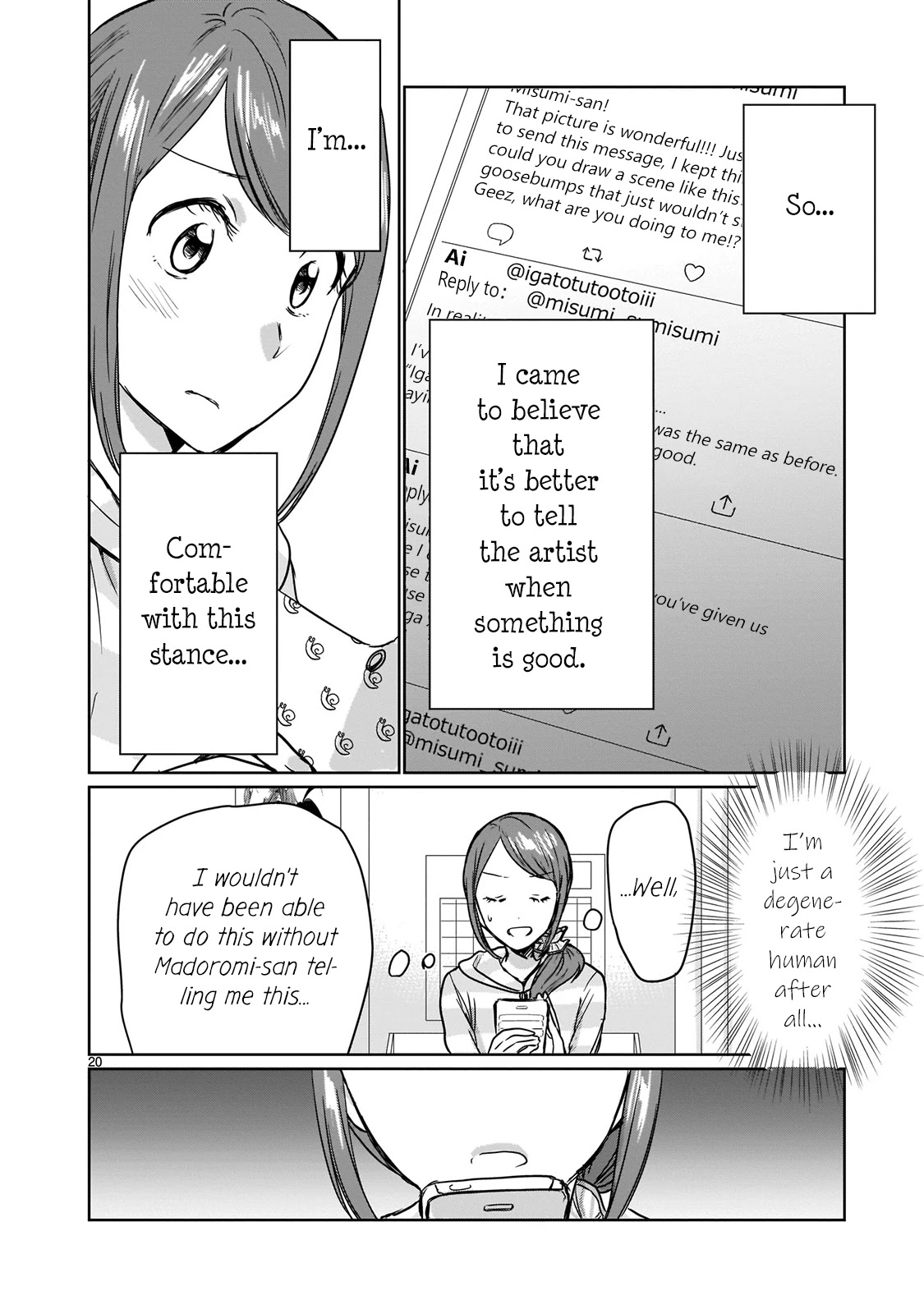 Kami eshi JK to OL fujoshi Chapter 13 page 20 - Chapter 13: Godly artists are... Too amazing...