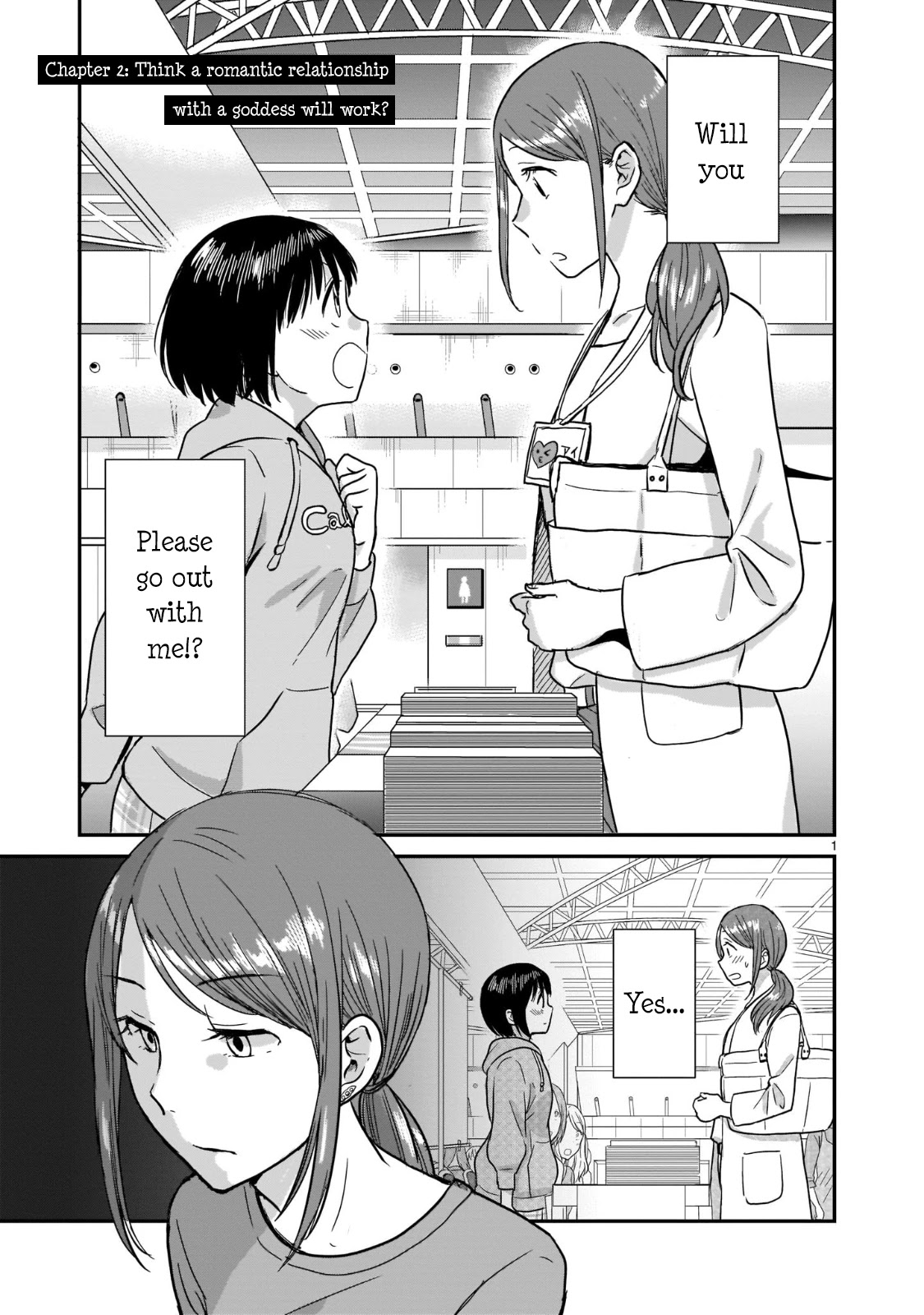 Kami eshi JK to OL fujoshi Chapter 2 page 1 - Chapter 2: Think a romantic relationship with a goddess will work?