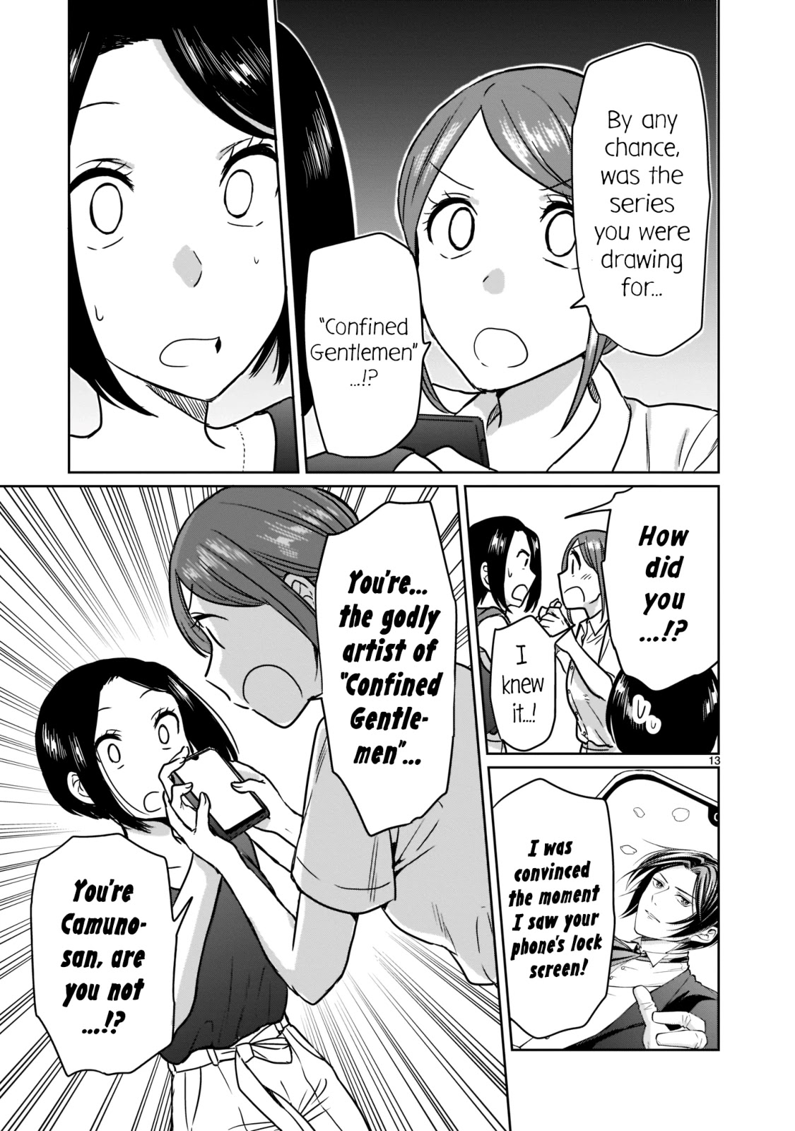 Kami eshi JK to OL fujoshi Chapter 22 page 13 - Chapter 22: To think that... I could see your drawings again...