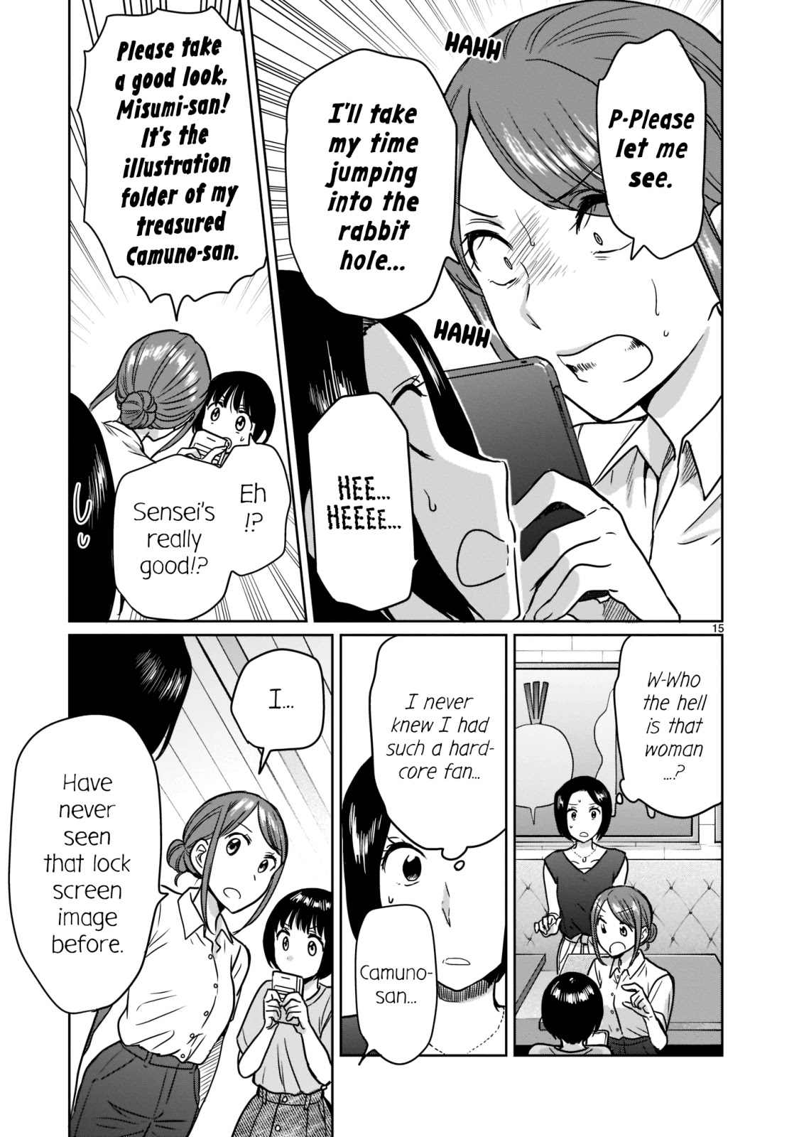 Kami eshi JK to OL fujoshi Chapter 22 page 15 - Chapter 22: To think that... I could see your drawings again...