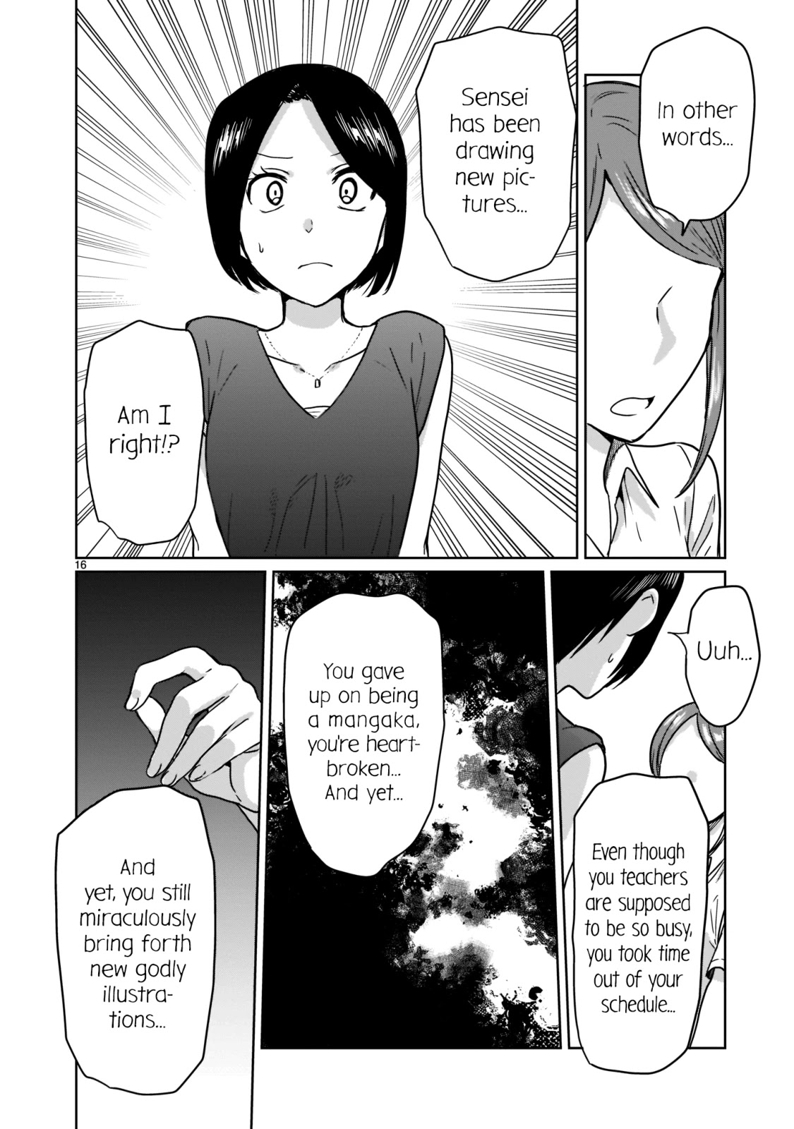Kami eshi JK to OL fujoshi Chapter 22 page 16 - Chapter 22: To think that... I could see your drawings again...