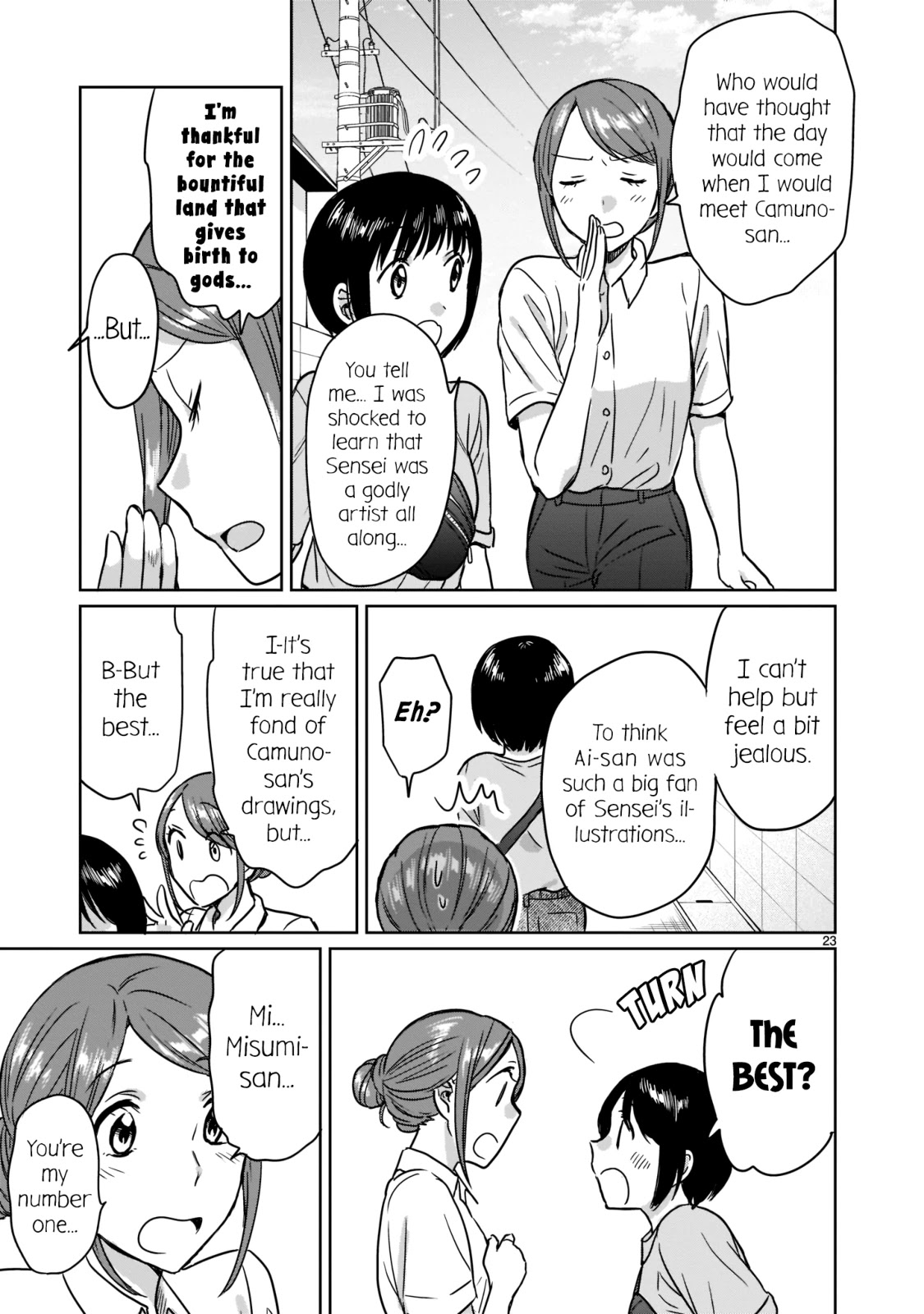 Kami eshi JK to OL fujoshi Chapter 22 page 23 - Chapter 22: To think that... I could see your drawings again...