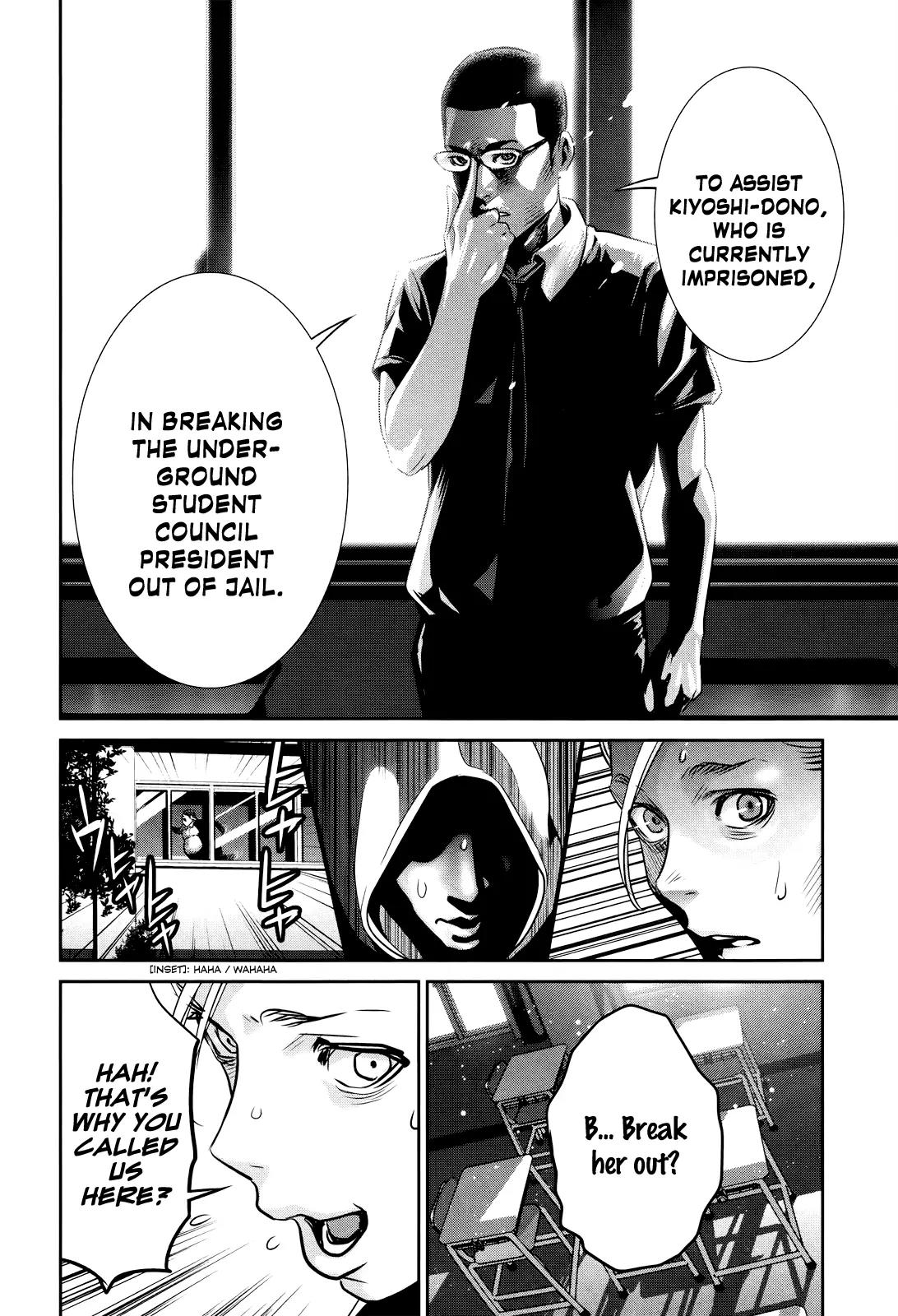 Kangoku Gakuen Chapter 126 page 14 - Chapter 126: Man on a Ledge