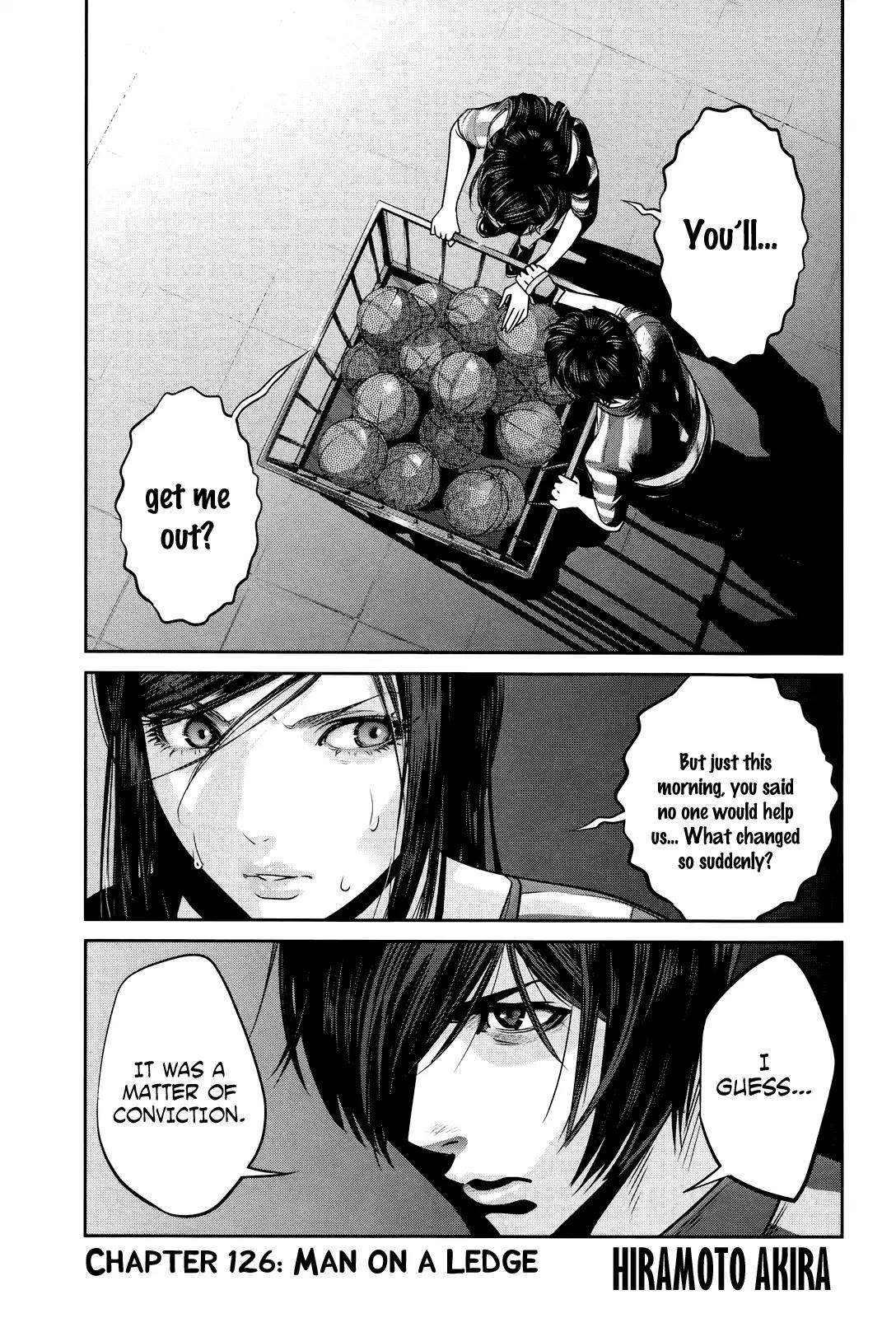 Kangoku Gakuen Chapter 126 page 2 - Chapter 126: Man on a Ledge