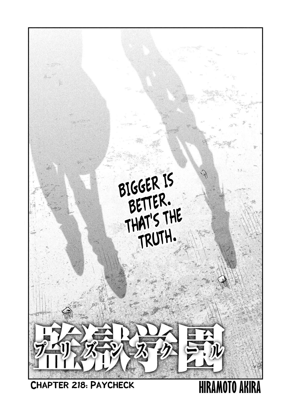 Kangoku Gakuen Chapter 218 page 2 - Chapter 218: Paycheck