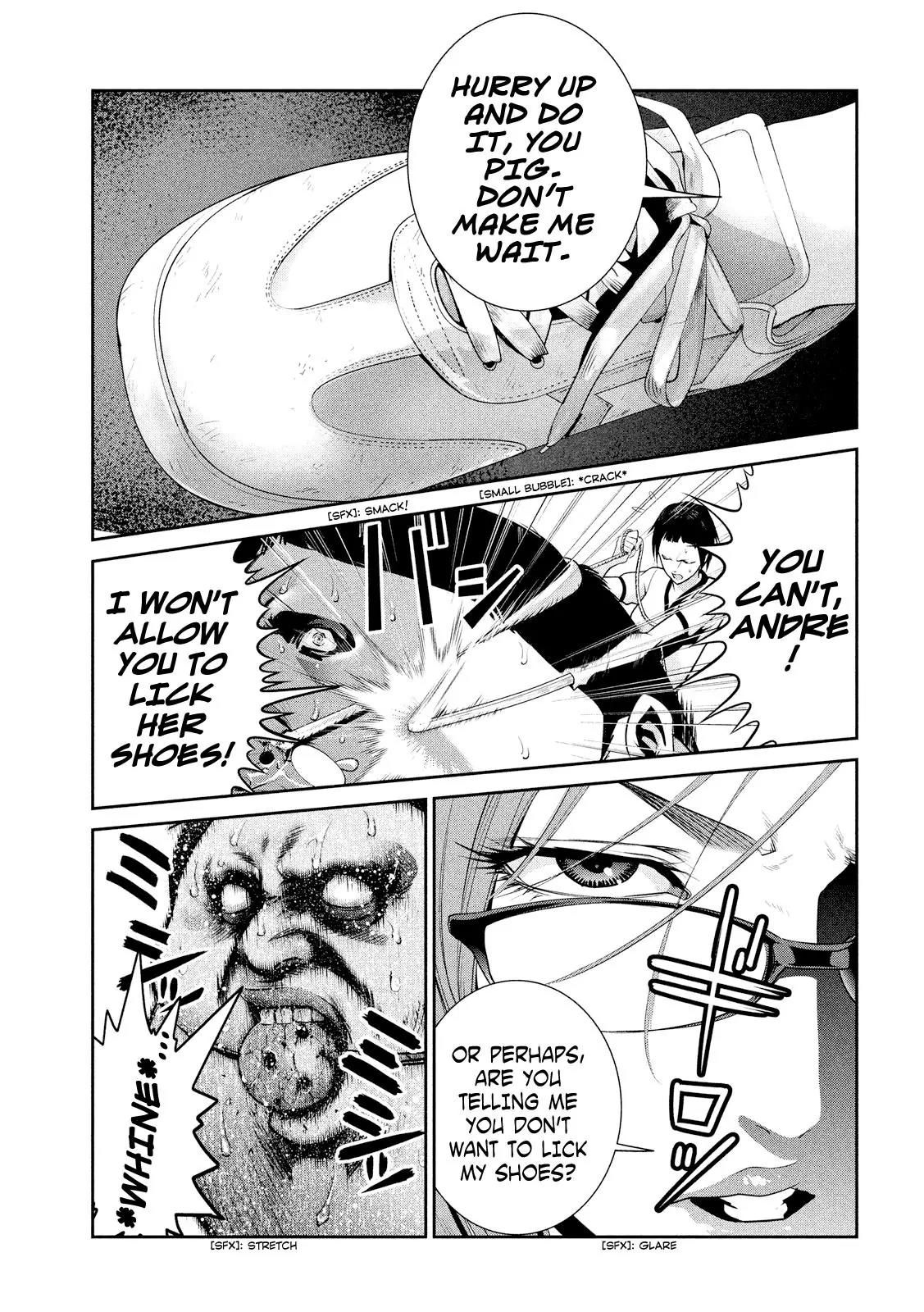 Kangoku Gakuen Chapter 230 page 4 - Chapter 230: I Have to Lick the New Shoes