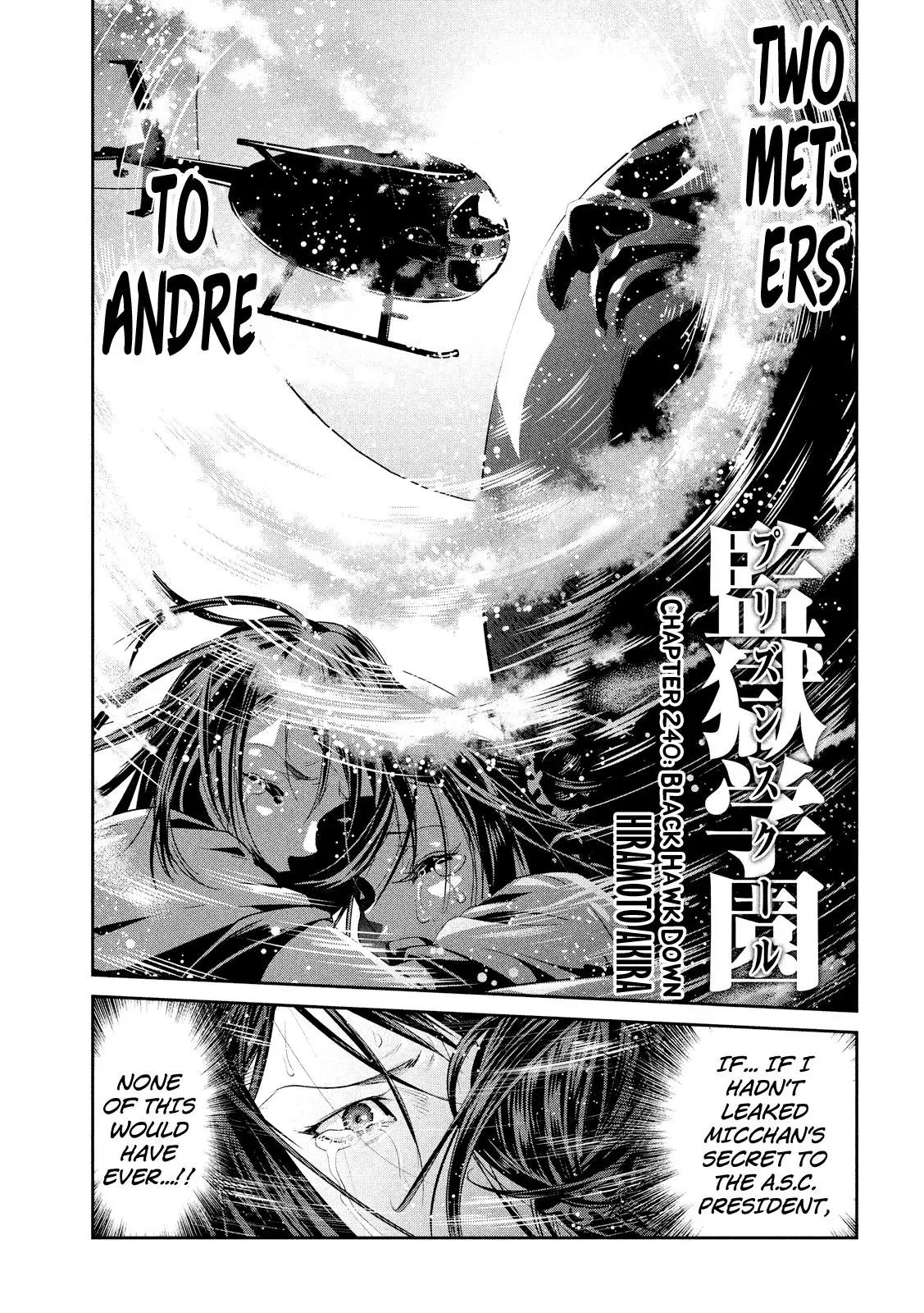 Kangoku Gakuen Chapter 240 page 2 - Chapter 240: Black Hawk Down