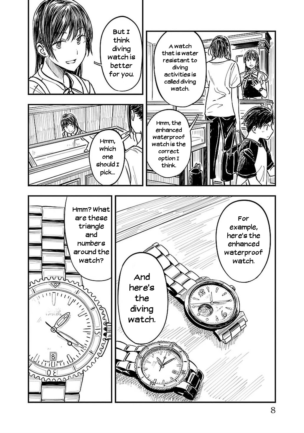 Kanmuri-san's Watch Workshop Chapter 7 page 10 - Chapter 7: Is It Waterproof?