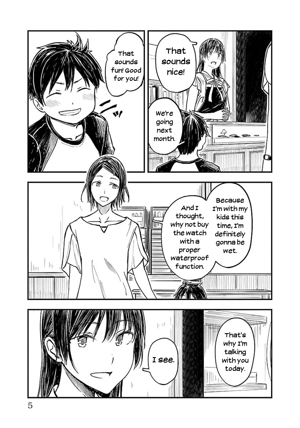 Kanmuri-san's Watch Workshop Chapter 7 page 7 - Chapter 7: Is It Waterproof?