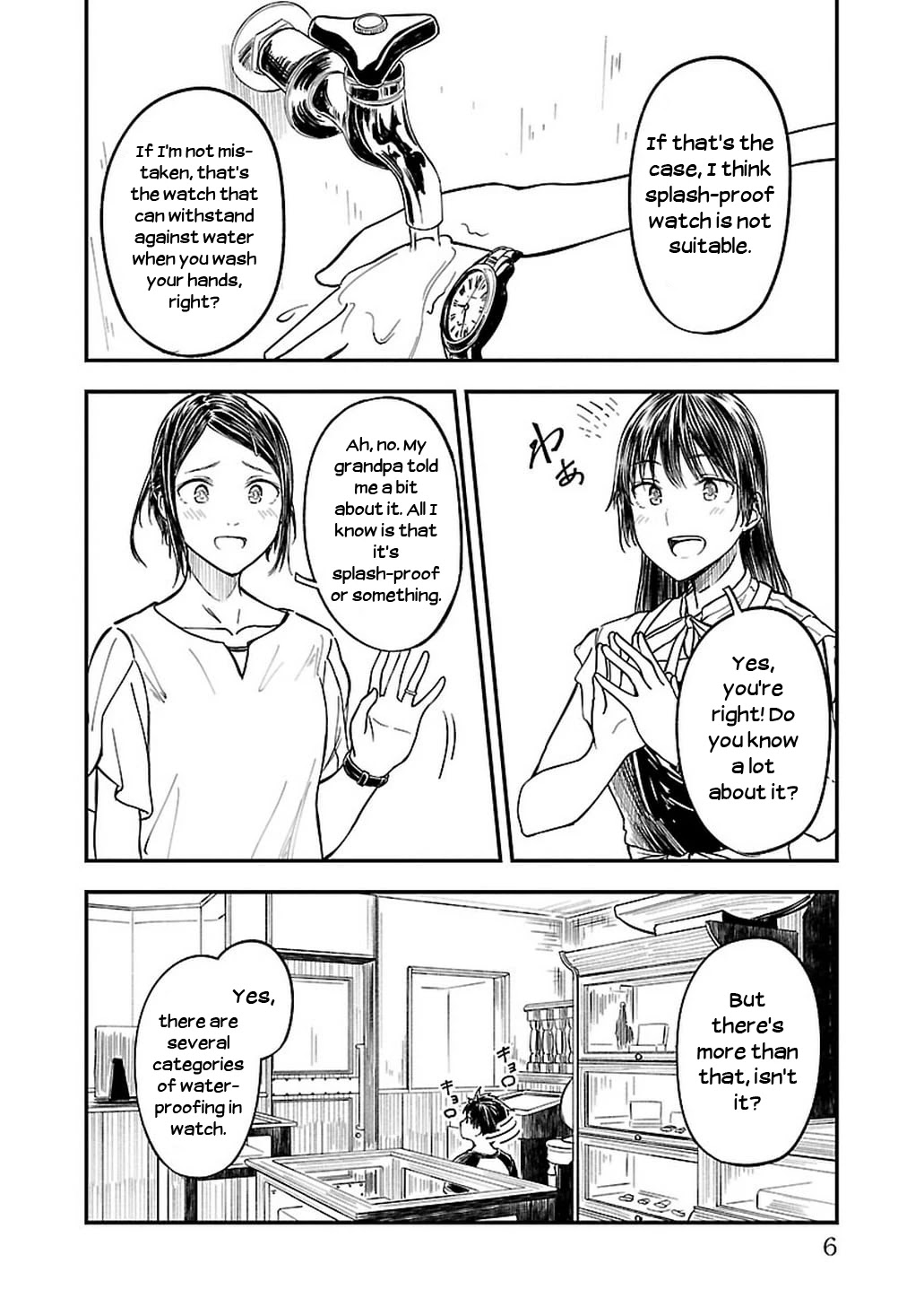 Kanmuri-san's Watch Workshop Chapter 7 page 8 - Chapter 7: Is It Waterproof?
