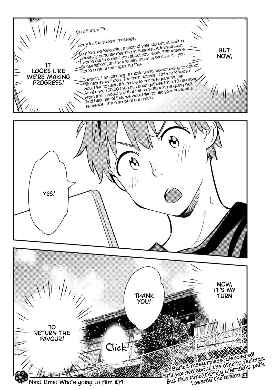 Kanojo, Okarishimasu Chapter 116 page 18 - Chapter 116: The Girlfriend, and the Script