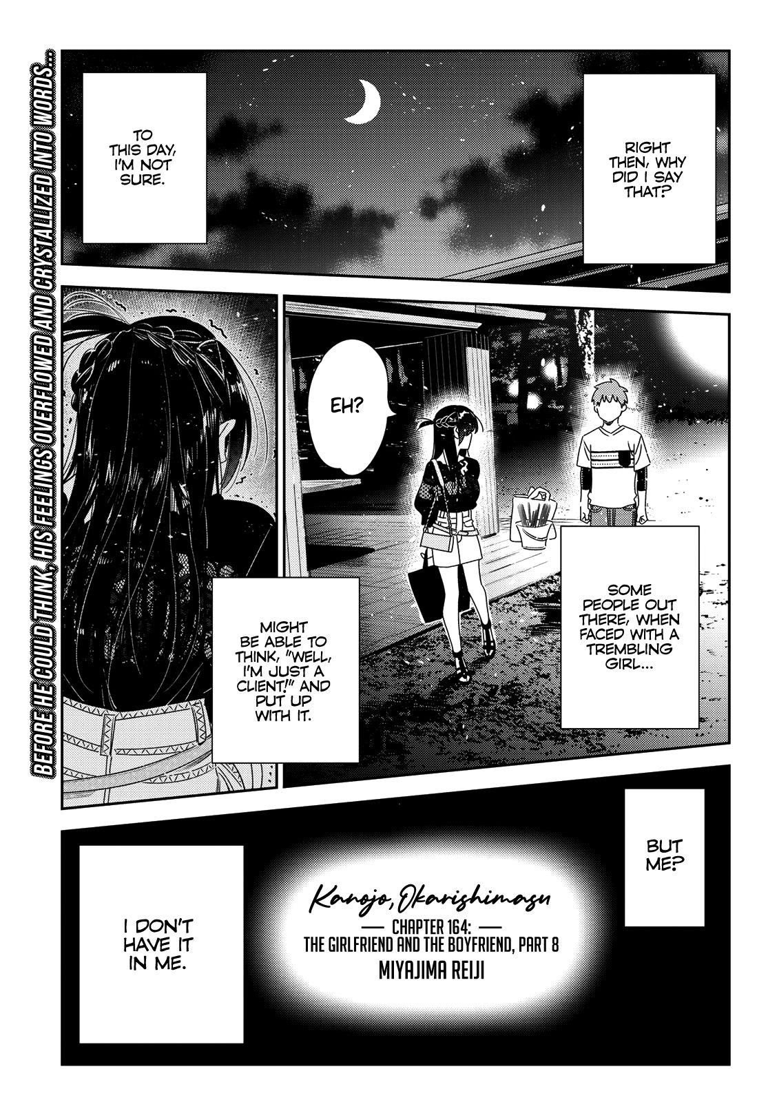 Kanojo, Okarishimasu Chapter 164 page 1 - Chapter 164: The Girlfriend and the Boyfriend, Part 8