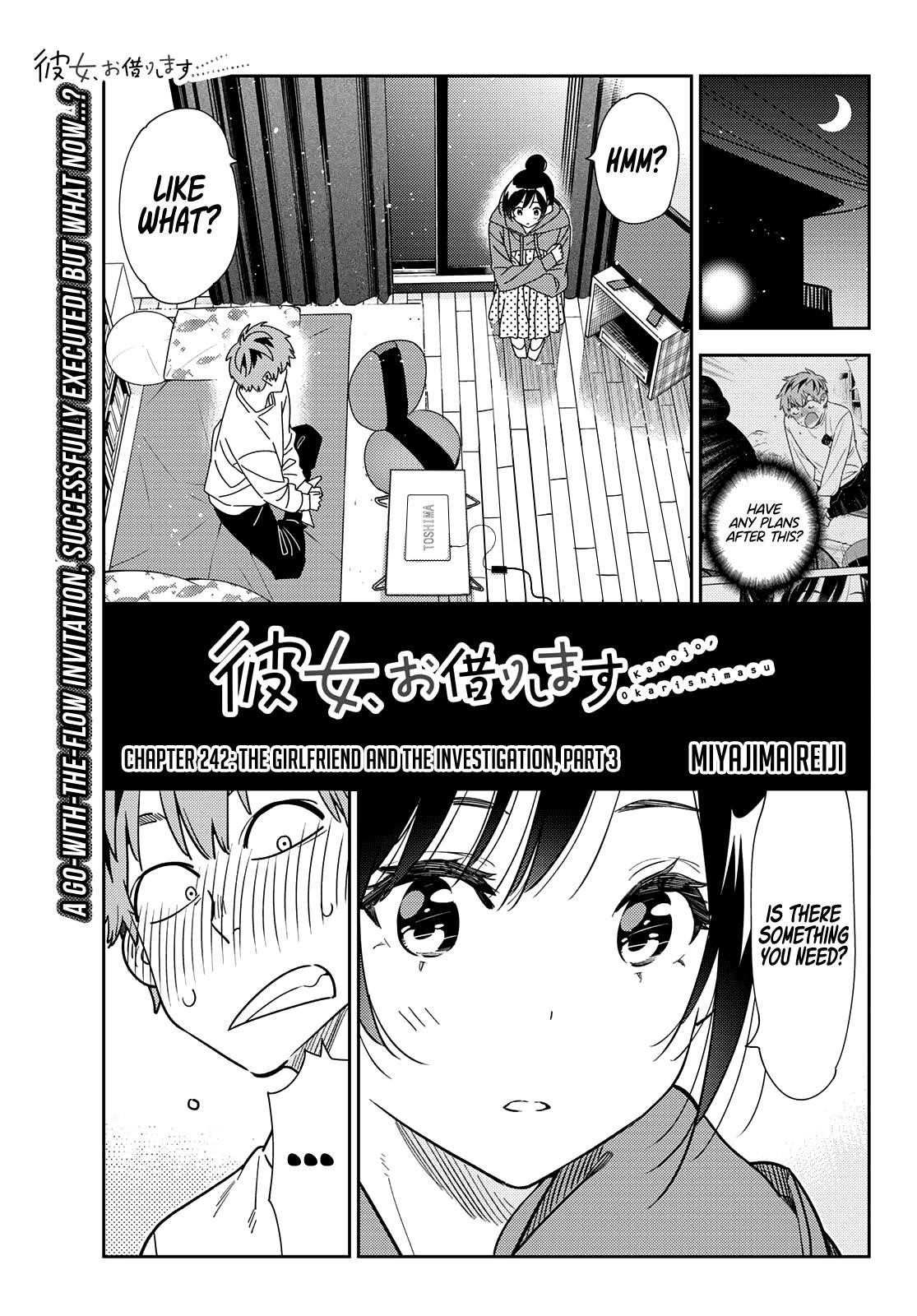 Kanojo, Okarishimasu Chapter 242 page 1 - Chapter 242: The Girlfriend and the Investigation (Part 3)