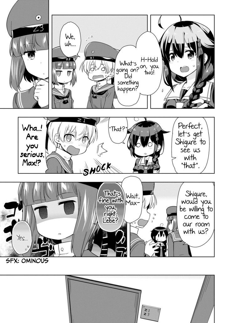 Kantai Collection -Kan Colle- Dengeki Comic Anthology: Sasebo Chinjufu-hen Chapter 14.6 page 3 - Vol.14 Chapter 6 : When the Zerstörers Changed into Swimsuits