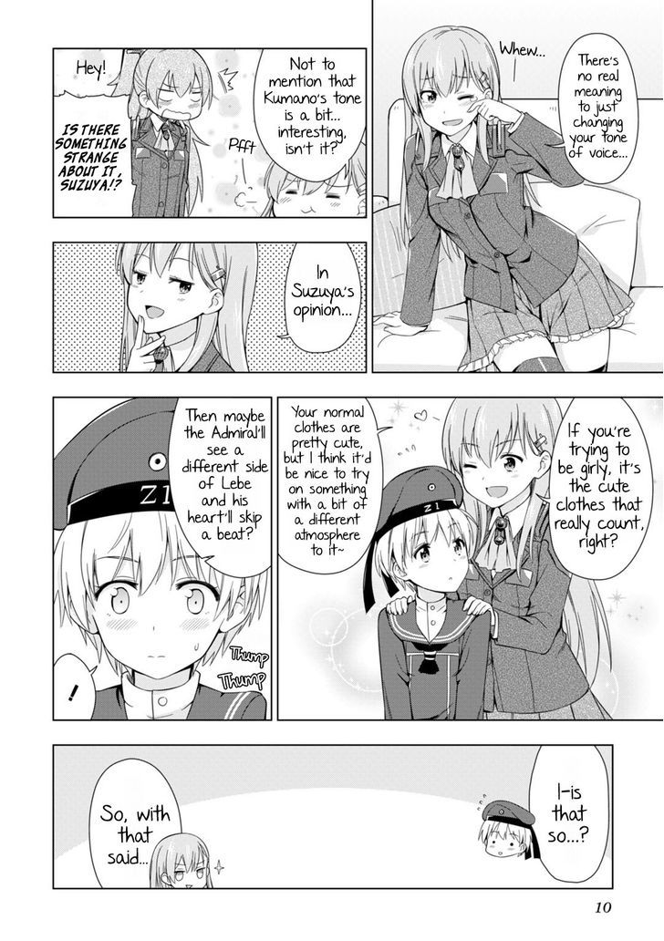 Kantai Collection -Kan Colle- Dengeki Comic Anthology: Sasebo Chinjufu-hen Chapter 4.1 page 6 - Vol.04 Chapter 1 : The Zerstörer's Worries