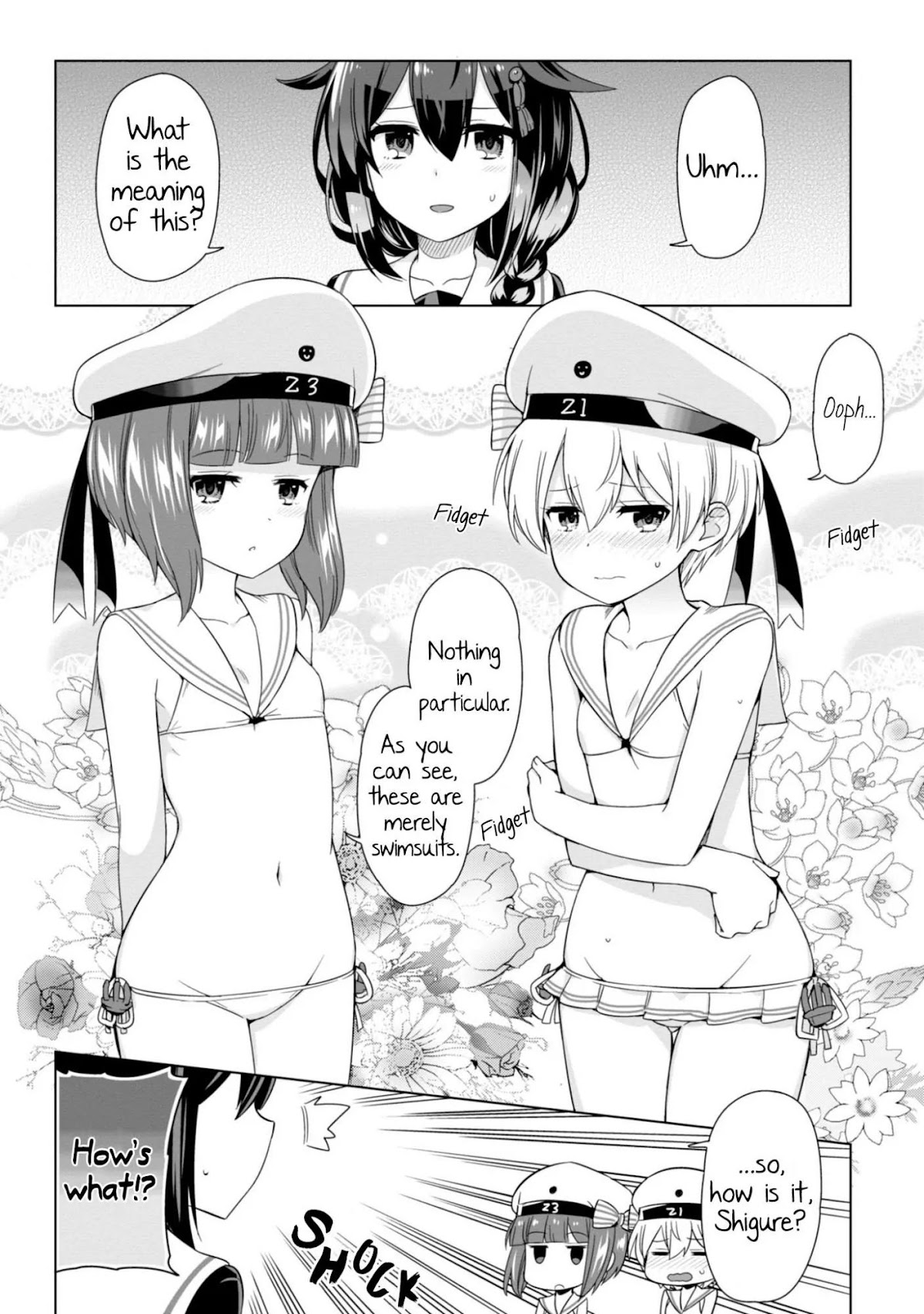 Kantai Collection -KanColle- Dengeki Comic Anthology: Sasebo Chinjufu-hen Chapter 14.6 page 4 - Vol.14 Chapter 6: When the Zerstörers Changed into Swimsuits