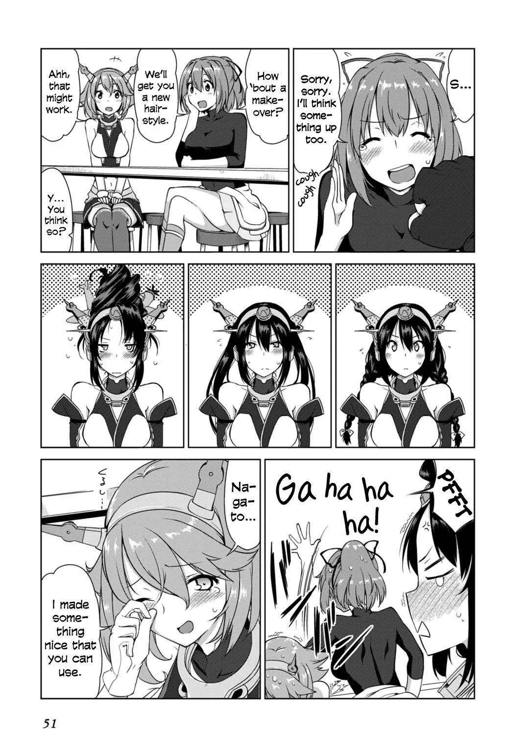 Kantai Collection -KanColle- Dengeki Comic Anthology: Sasebo Chinjufu-hen Chapter 6.6 page 9 - Vol.6 Chapter 6: Nagato's Long Lasting Gaze