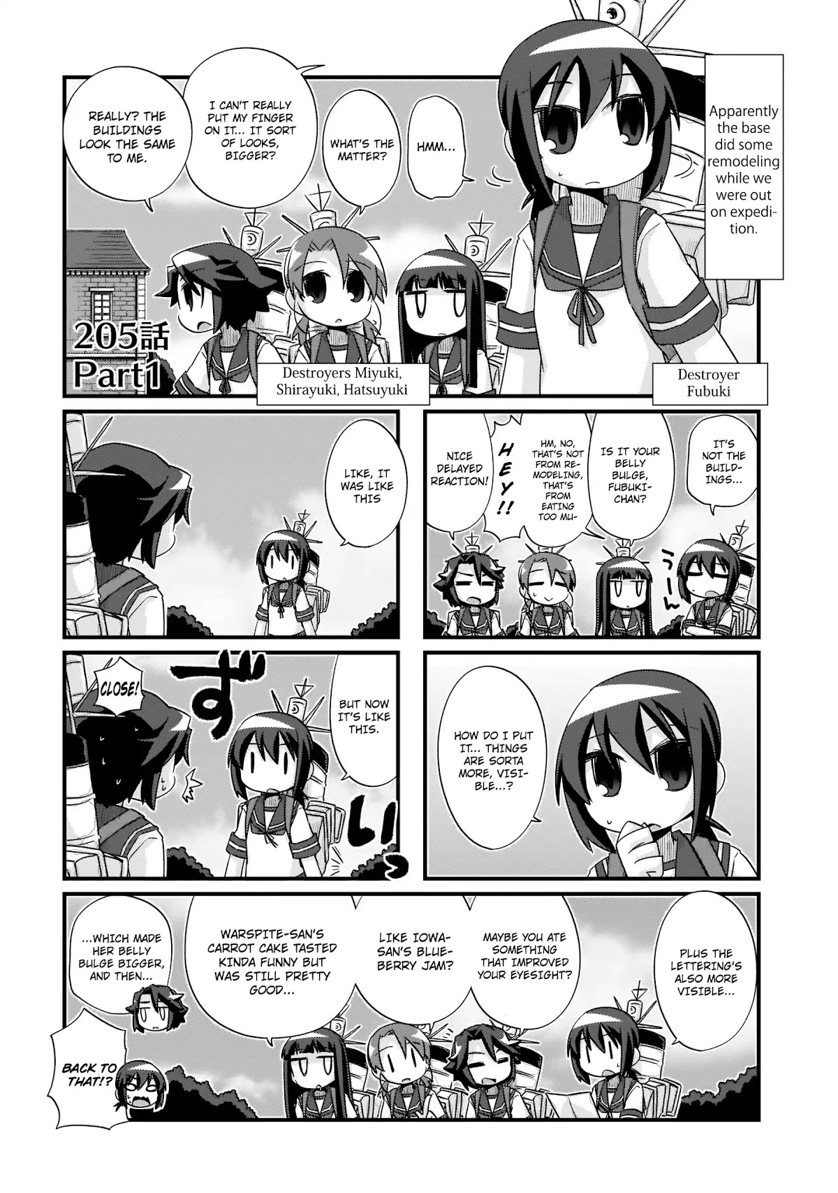 Kantai Collection - Kankore - 4-koma Comic - Fubuki, Ganbarimasu! Chapter 205 page 1 - Chapter 205