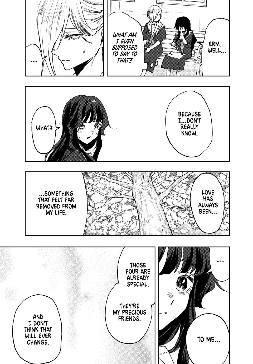 Kaoru Hana wa Rin to Saku Chapter 140 page 13 - Chapter 140: What Even Is Love?