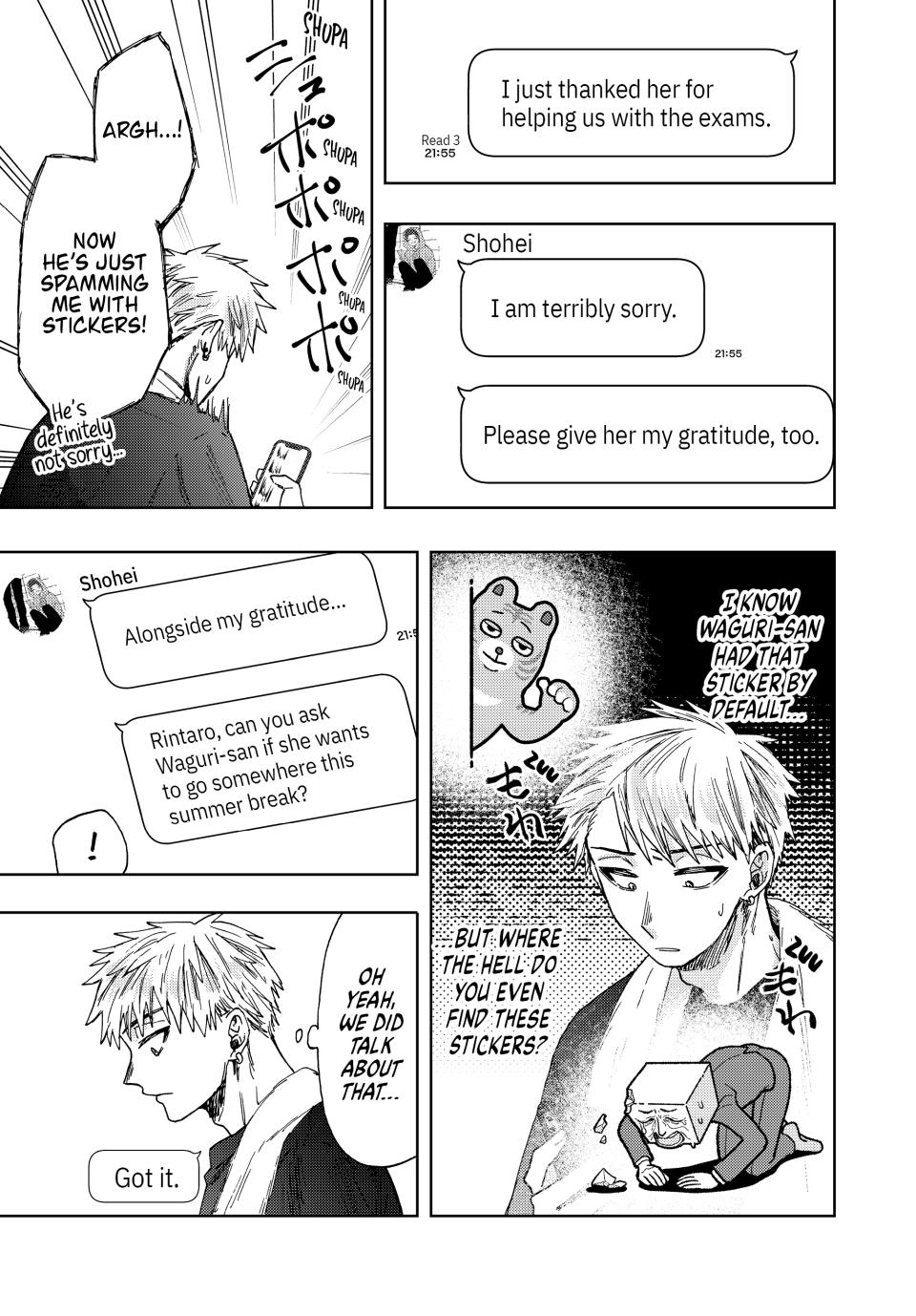 Kaoru Hana wa Rin to Saku Chapter 27 page 9 - Chapter 27: Group Chat