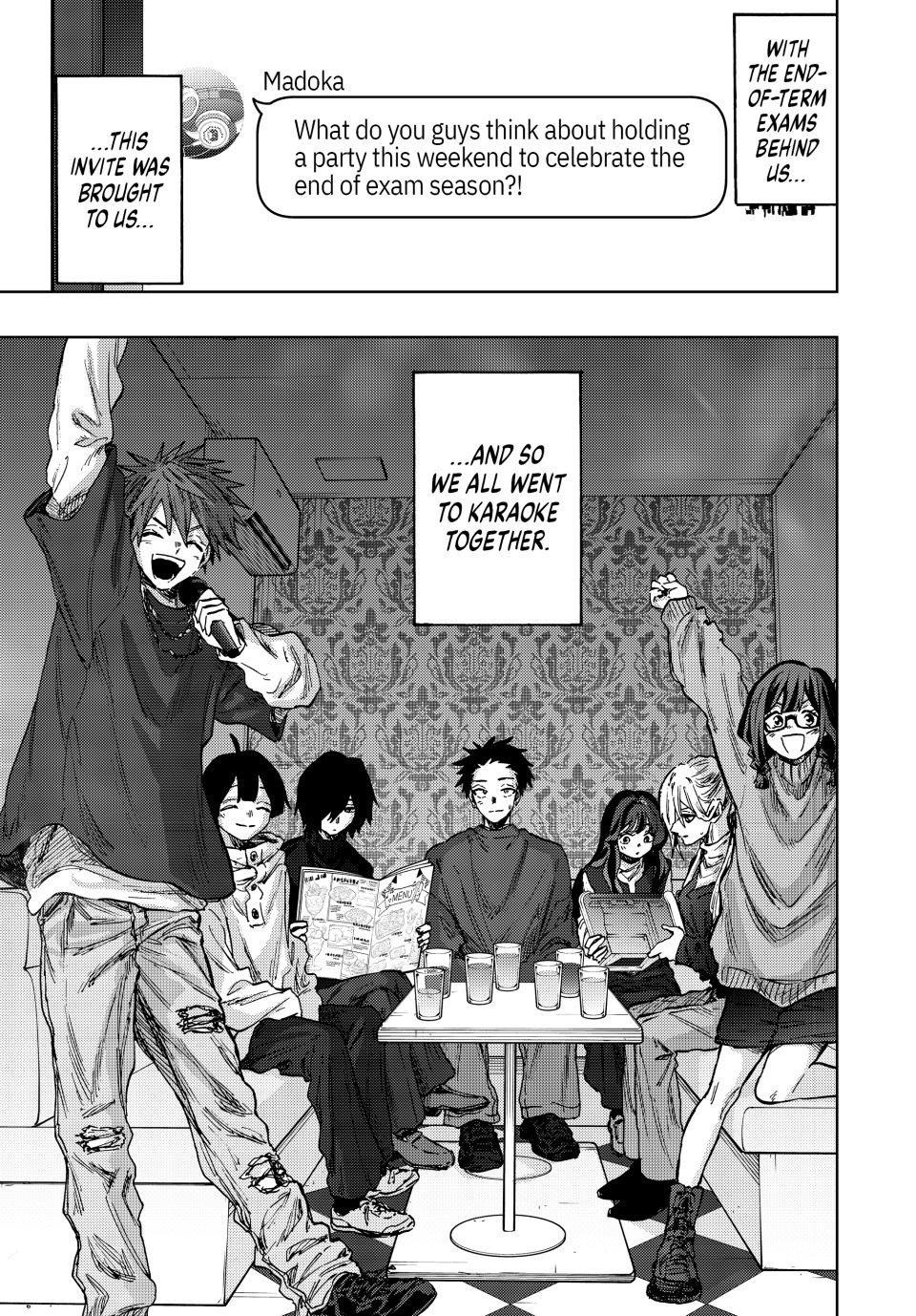 Kaoru Hana wa Rin to Saku Chapter 88 page 1 - Chapter 88: Karaoke Party
