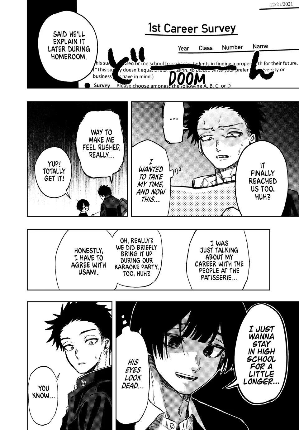 Kaoru Hana wa Rin to Saku Chapter 89 page 12 - Chapter 89: Career Survey