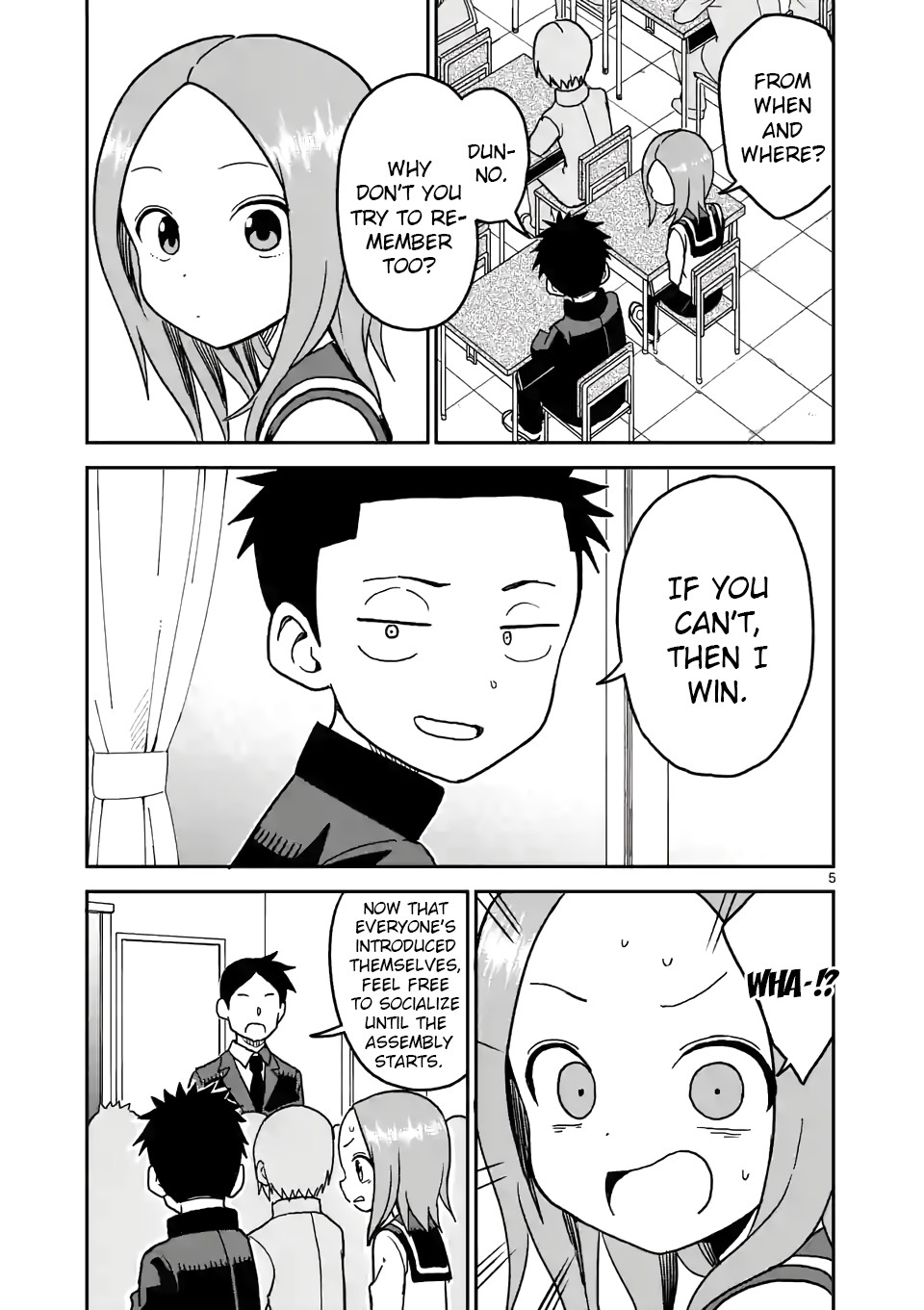 Karakai Jouzu no (Moto) Takagi-san Chapter 100 page 5 - Chapter 100