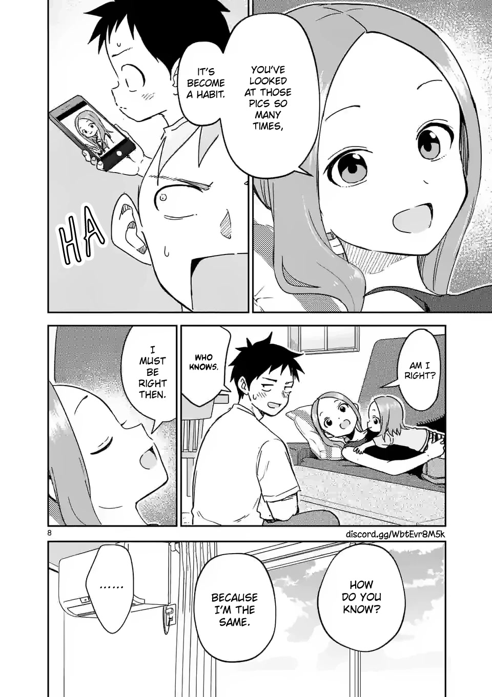 Karakai Jouzu no (Moto) Takagi-san Chapter 284 page 8 - Chapter 284