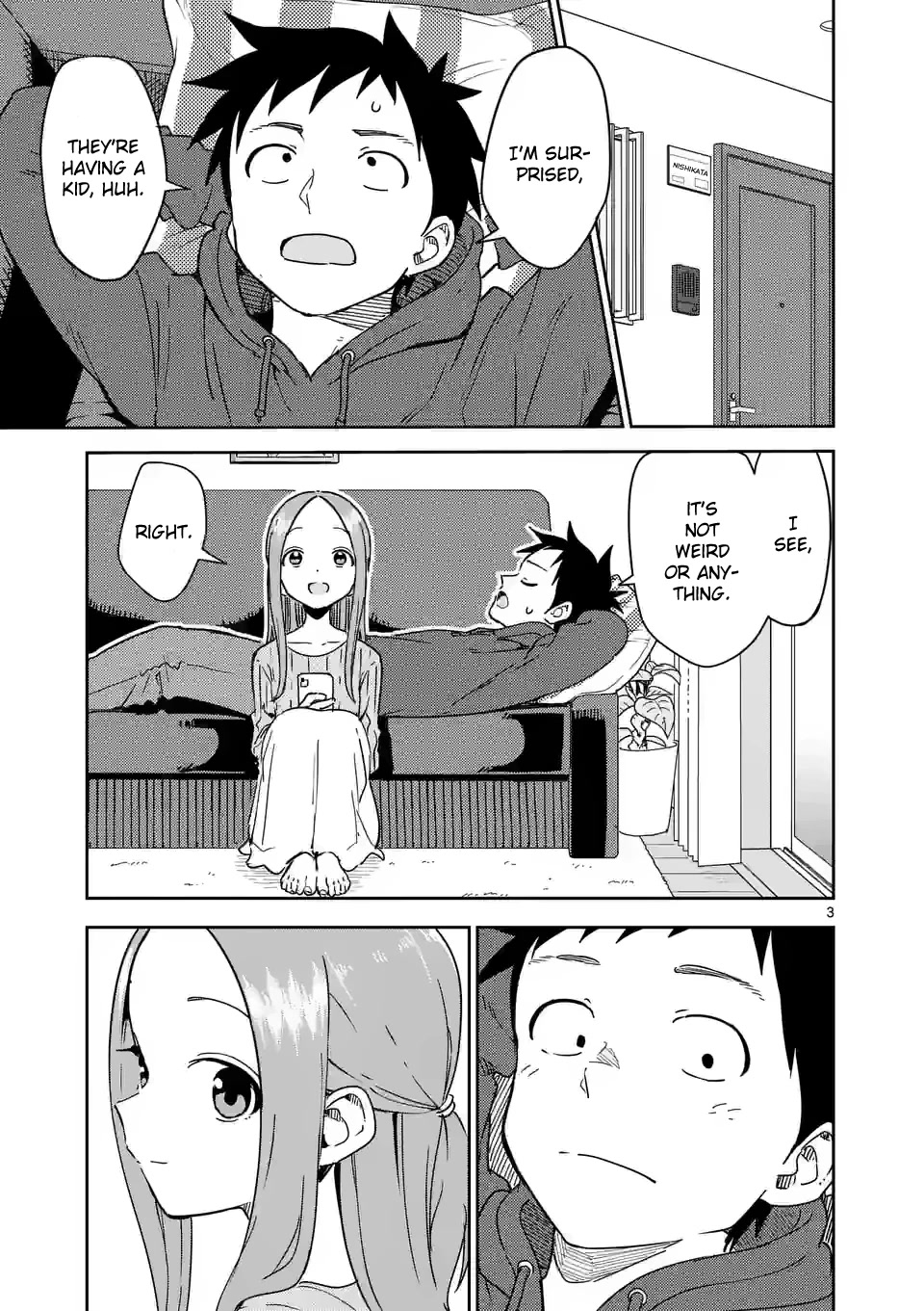 Karakai Jouzu no (Moto) Takagi-san Chapter 285 page 3 - Chapter 285