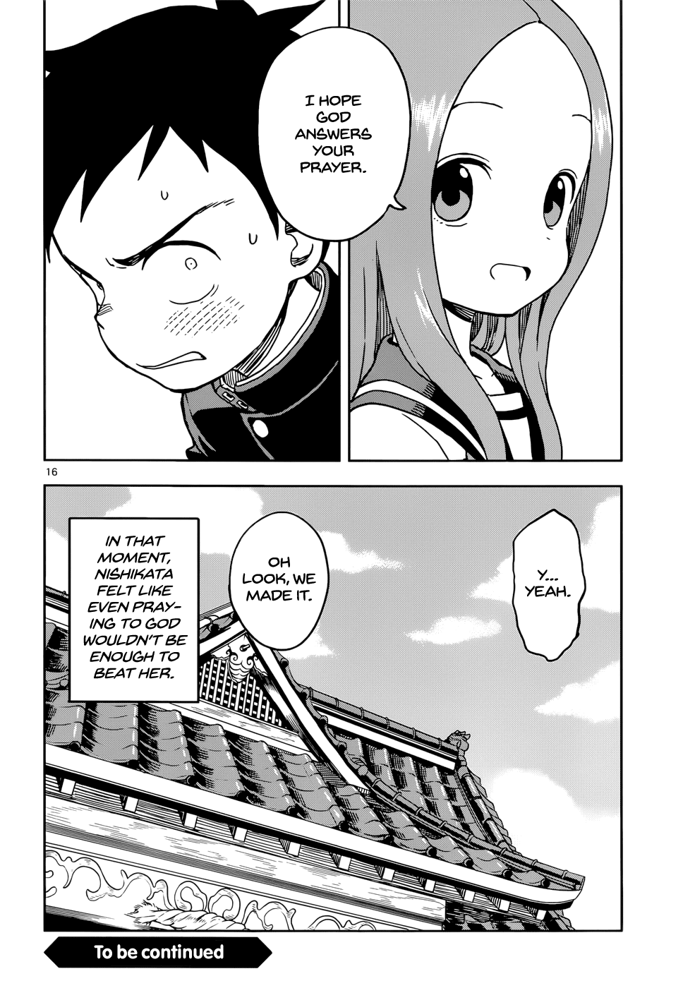 Karakai Jouzu no Takagi-san Chapter 100 page 16 - Chapter 100: Praying