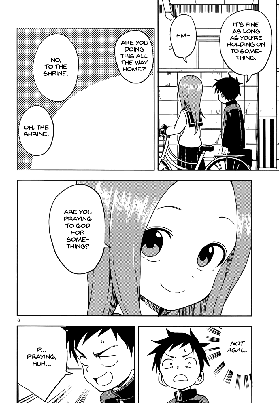 Karakai Jouzu no Takagi-san Chapter 100 page 6 - Chapter 100: Praying