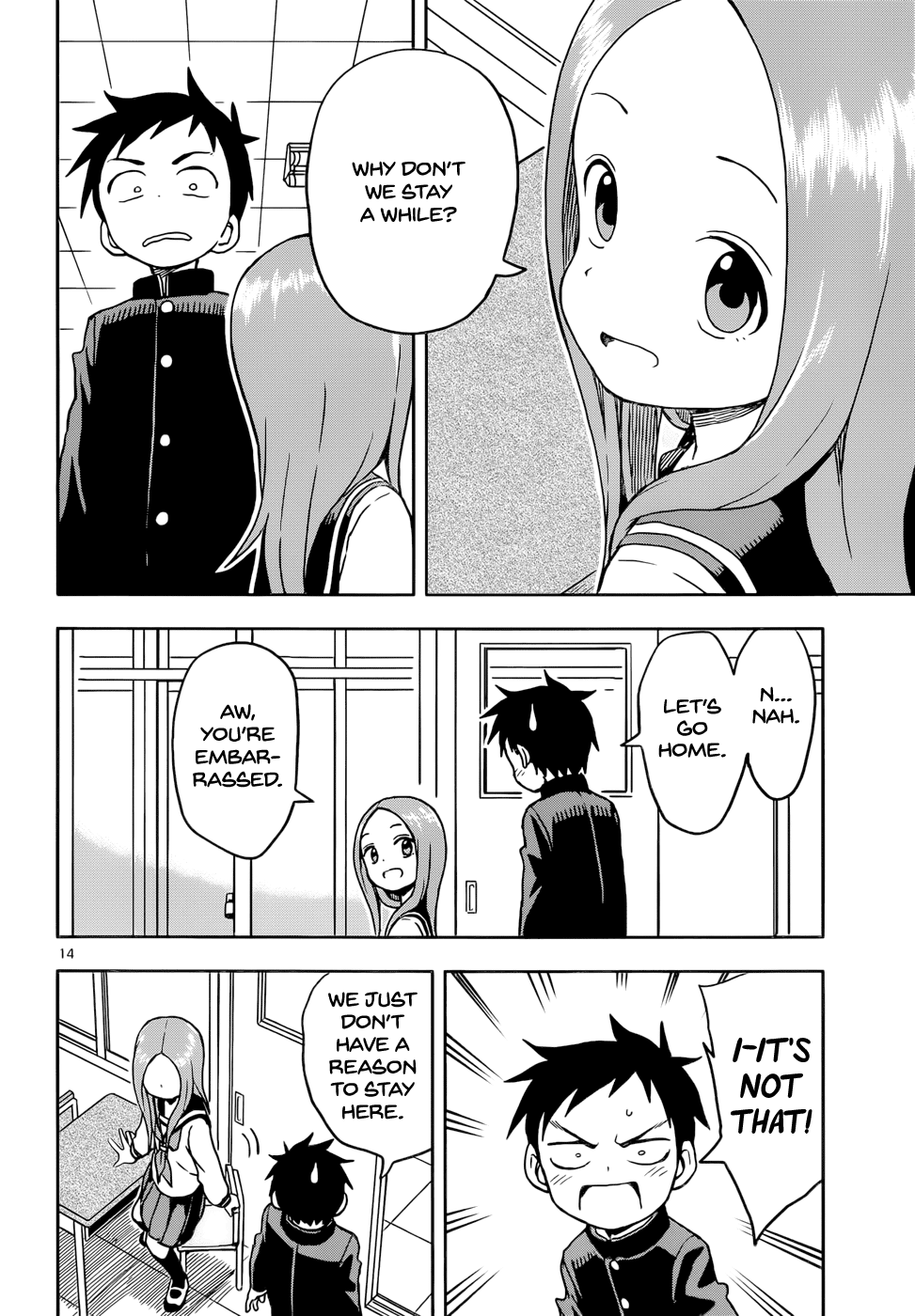 Karakai Jouzu no Takagi-san Chapter 101 page 14 - Chapter 101: Forgotten Homework