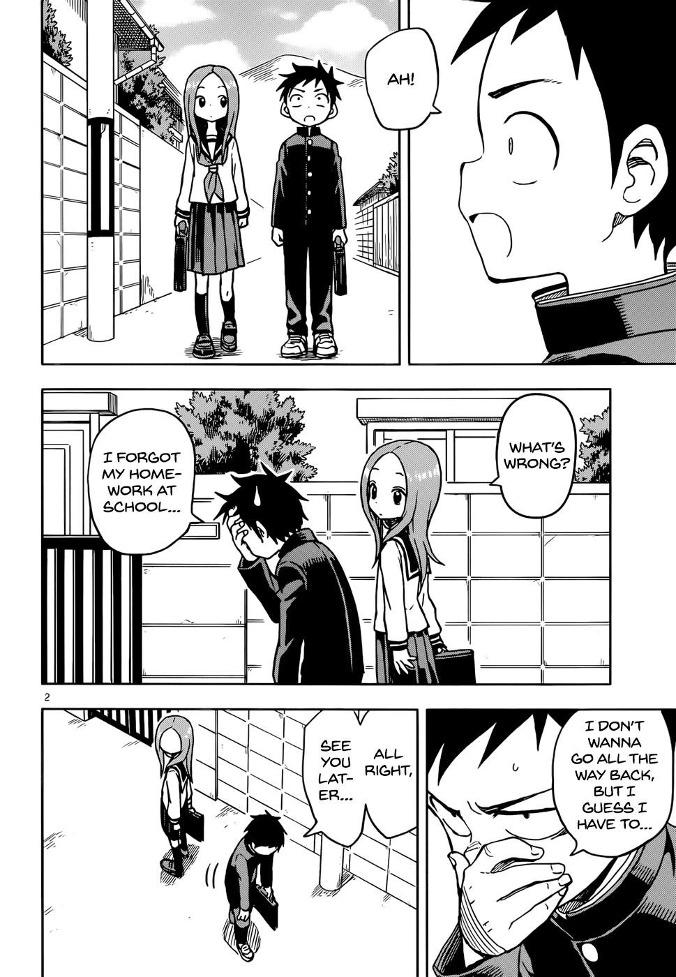 Karakai Jouzu no Takagi-san Chapter 101 page 2 - Chapter 101: Forgotten Homework