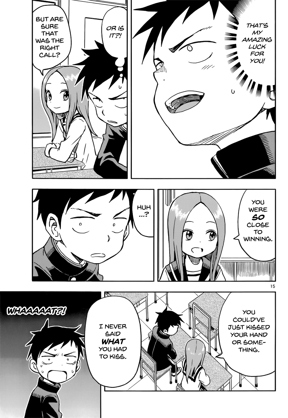 Karakai Jouzu no Takagi-san Chapter 102 page 15 - Chapter 102: Fortune Slips