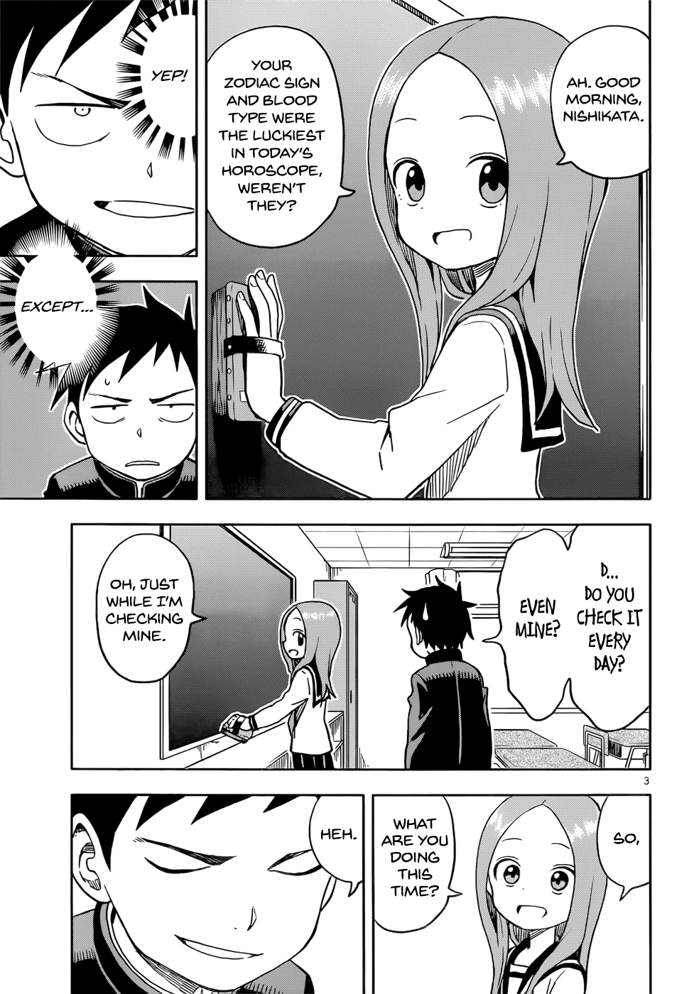 Karakai Jouzu no Takagi-san Chapter 102 page 3 - Chapter 102: Fortune Slips