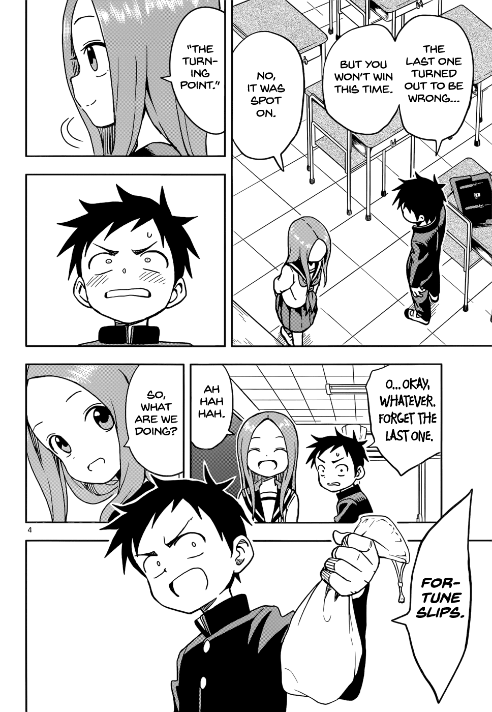 Karakai Jouzu no Takagi-san Chapter 102 page 4 - Chapter 102: Fortune Slips