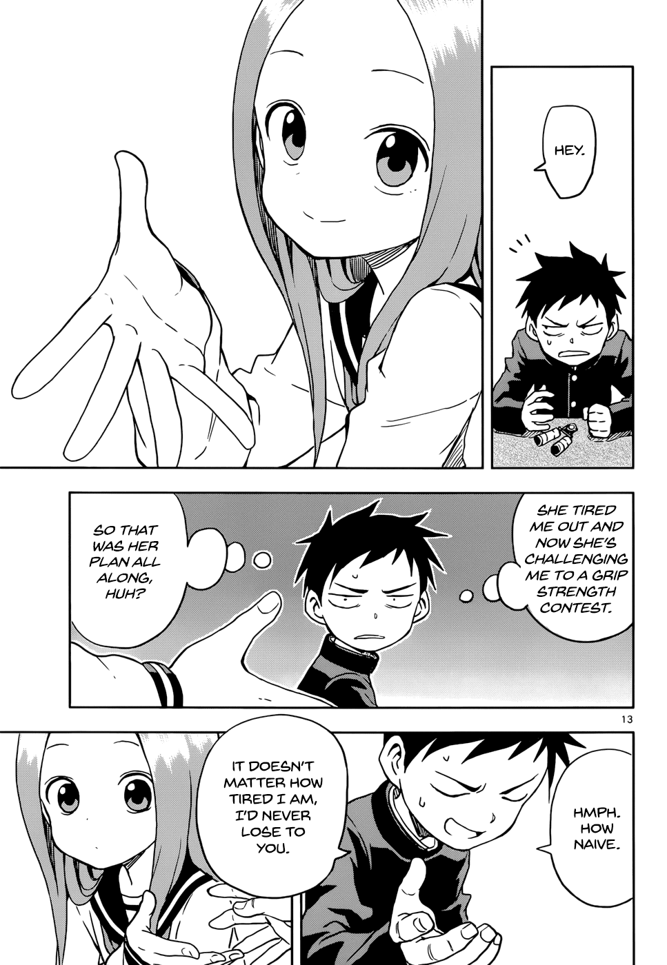 Karakai Jouzu no Takagi-san Chapter 103 page 13 - Chapter 103: That Grip Trainer Thing