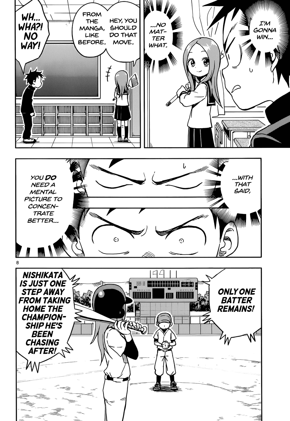 Karakai Jouzu no Takagi-san Chapter 104 page 8 - Chapter 104: Demon Pitch