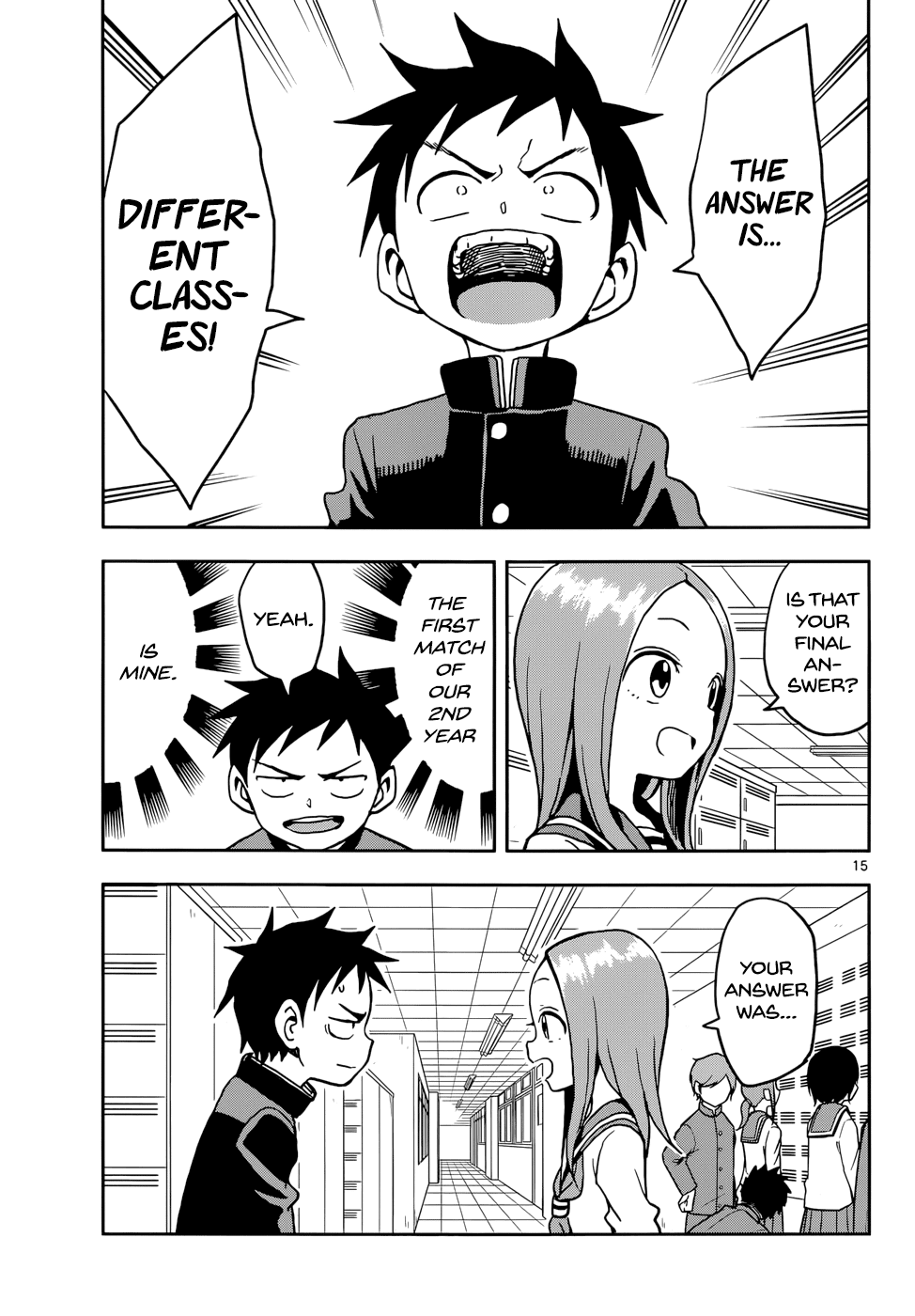 Karakai Jouzu no Takagi-san Chapter 107 page 15 - Chapter 107: Second Years