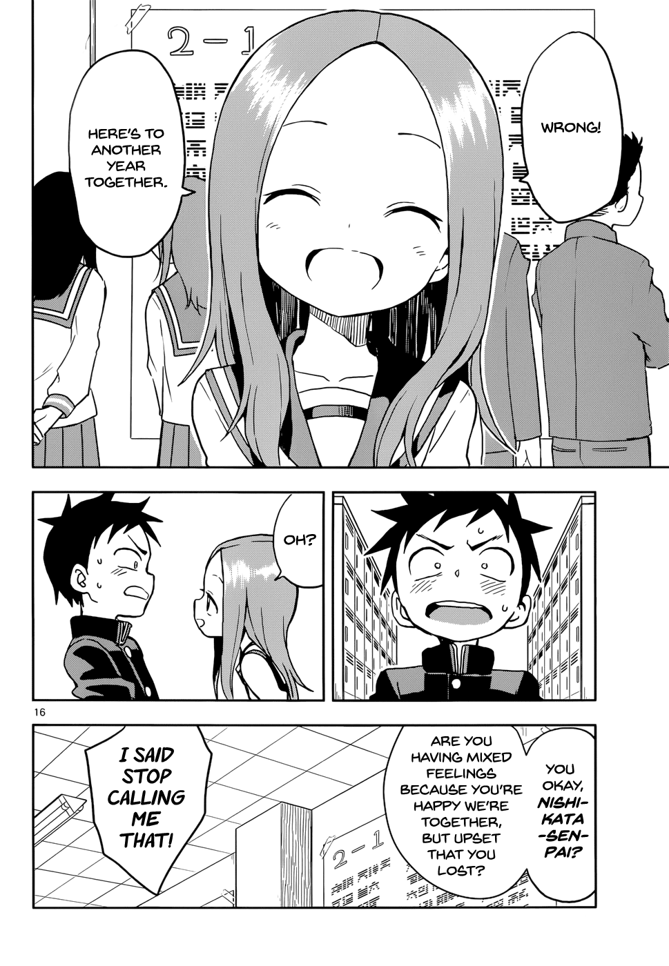 Karakai Jouzu no Takagi-san Chapter 107 page 16 - Chapter 107: Second Years