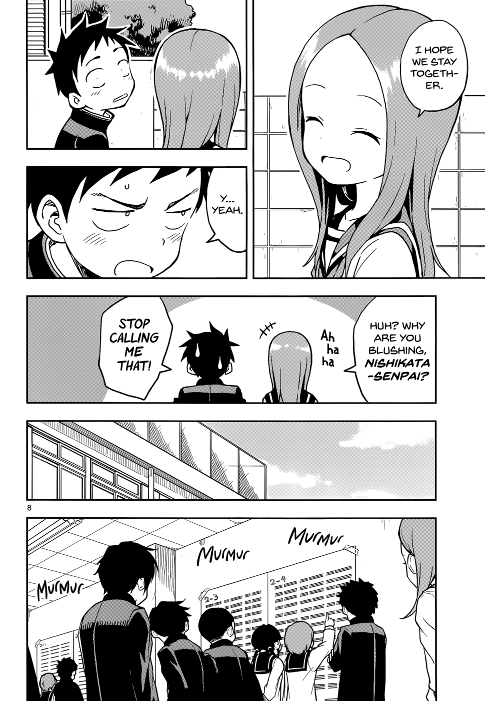 Karakai Jouzu no Takagi-san Chapter 107 page 8 - Chapter 107: Second Years