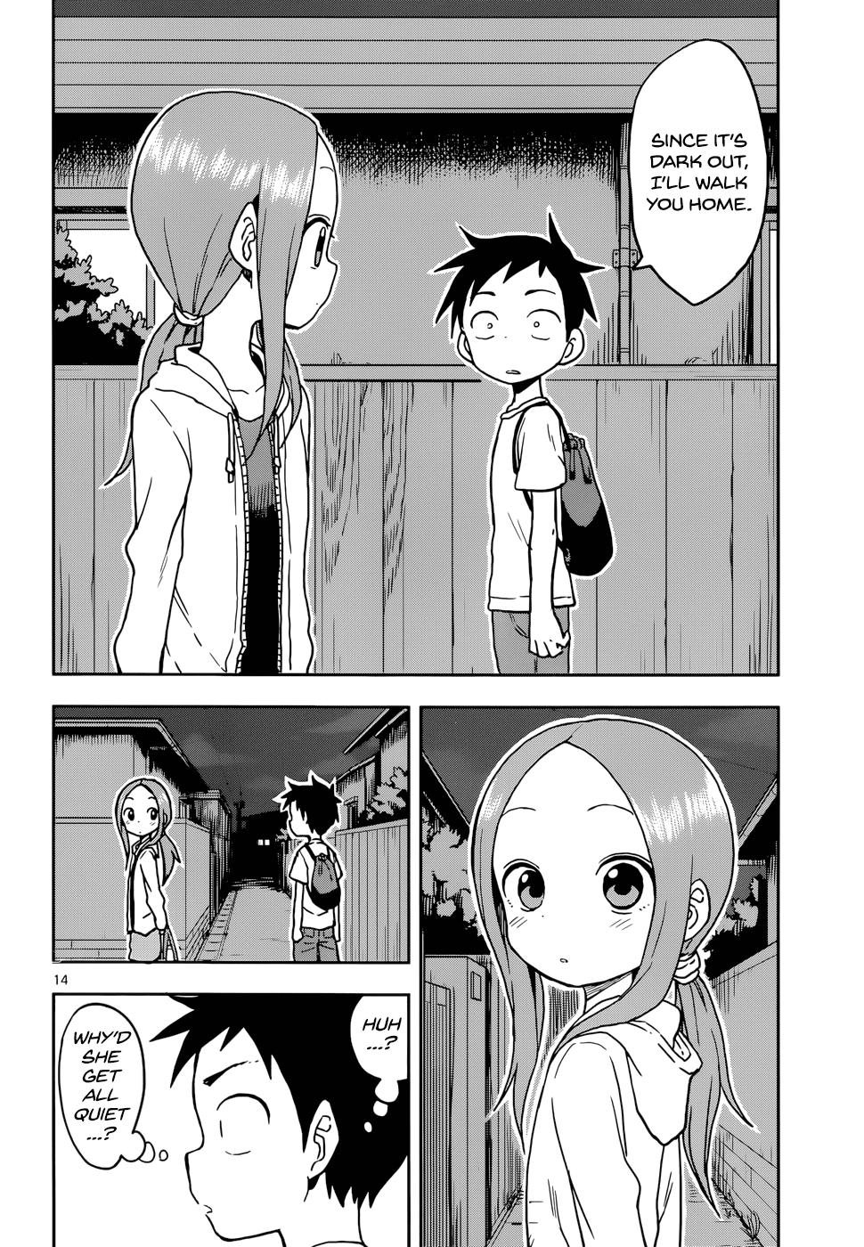 Karakai Jouzu no Takagi-san Chapter 109 page 14 - Chapter 109: Nighttime