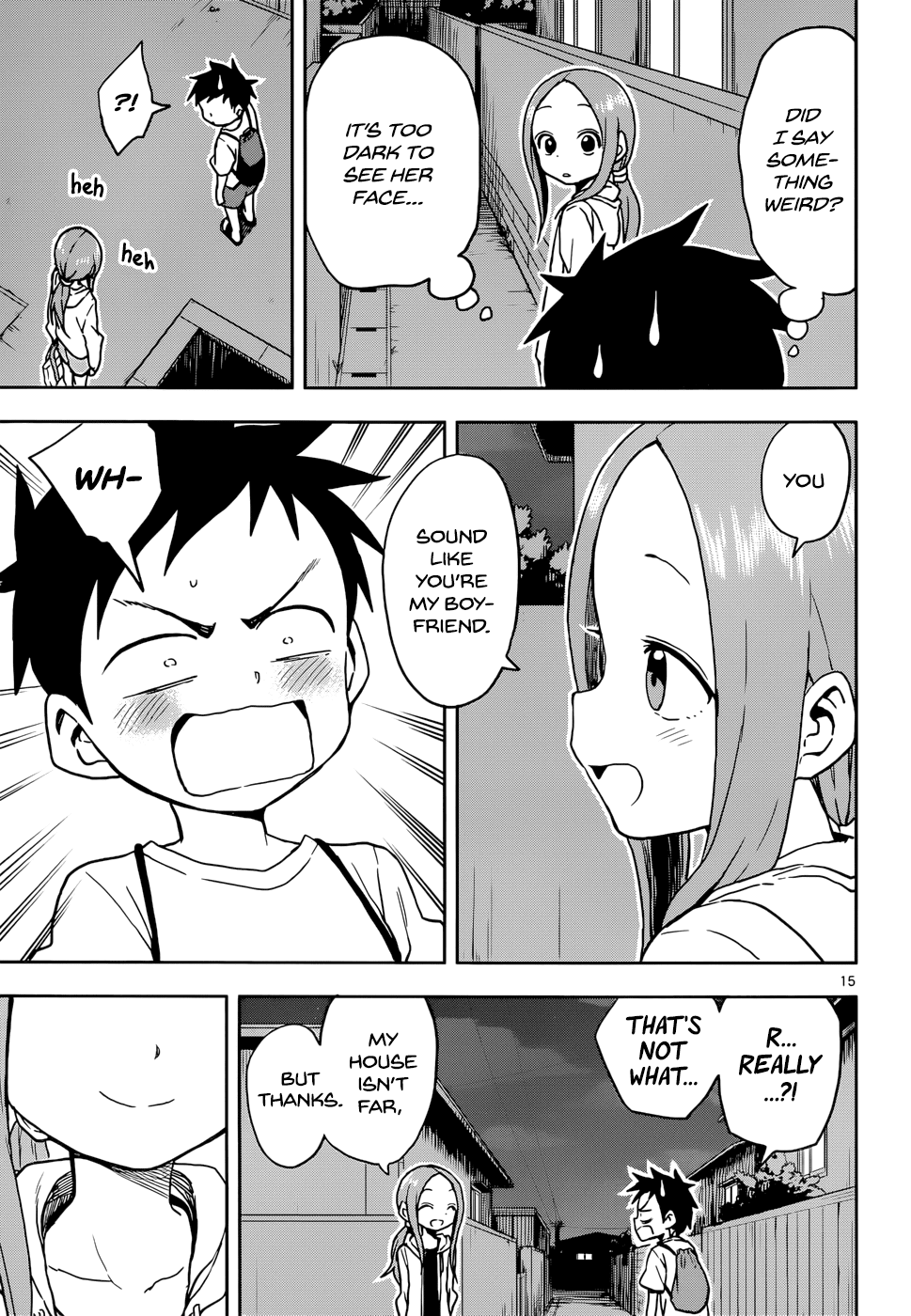 Karakai Jouzu no Takagi-san Chapter 109 page 15 - Chapter 109: Nighttime