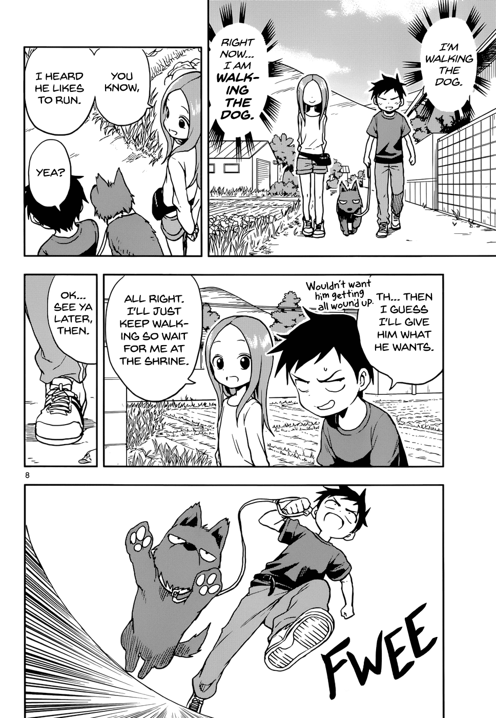 Karakai Jouzu no Takagi-san Chapter 111 page 8 - Chapter 111: Dog Walk
