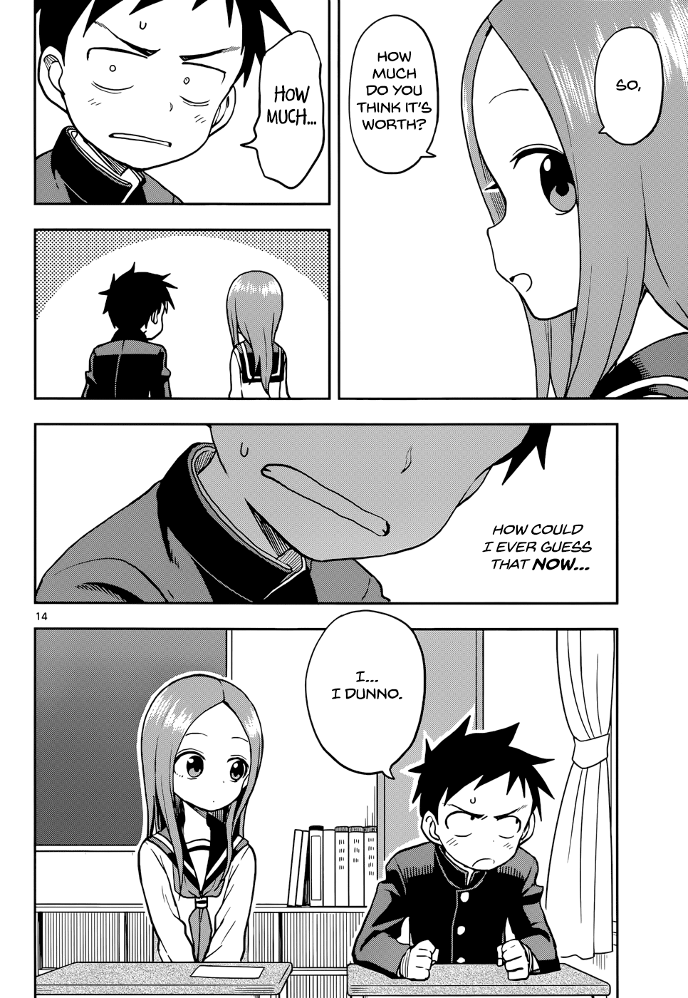 Karakai Jouzu no Takagi-san Chapter 117 page 14 - Chapter 117: Price Guessing Game