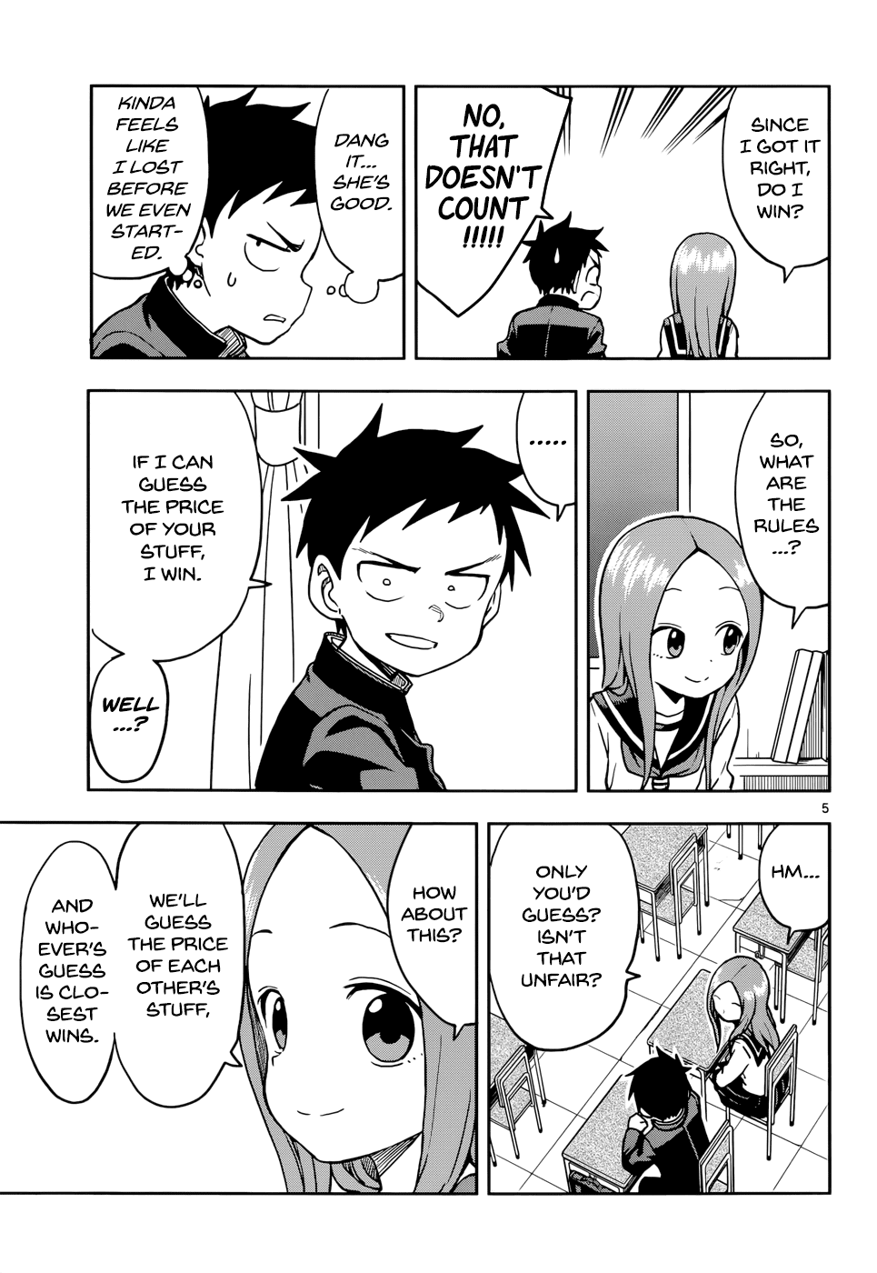 Karakai Jouzu no Takagi-san Chapter 117 page 5 - Chapter 117: Price Guessing Game